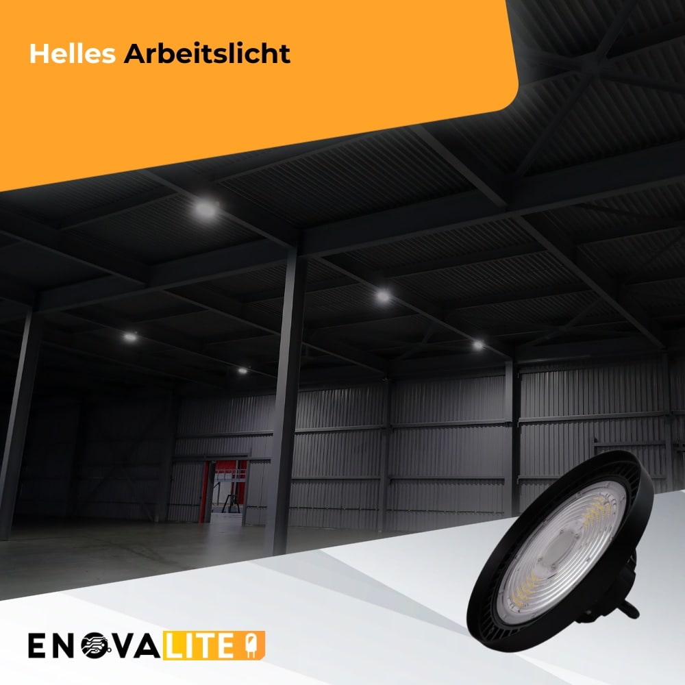 ENOVALITE LED-Highbay-Leuchte, UFO, EEK: D, 200W, 28000lm, 5500K, schwarz