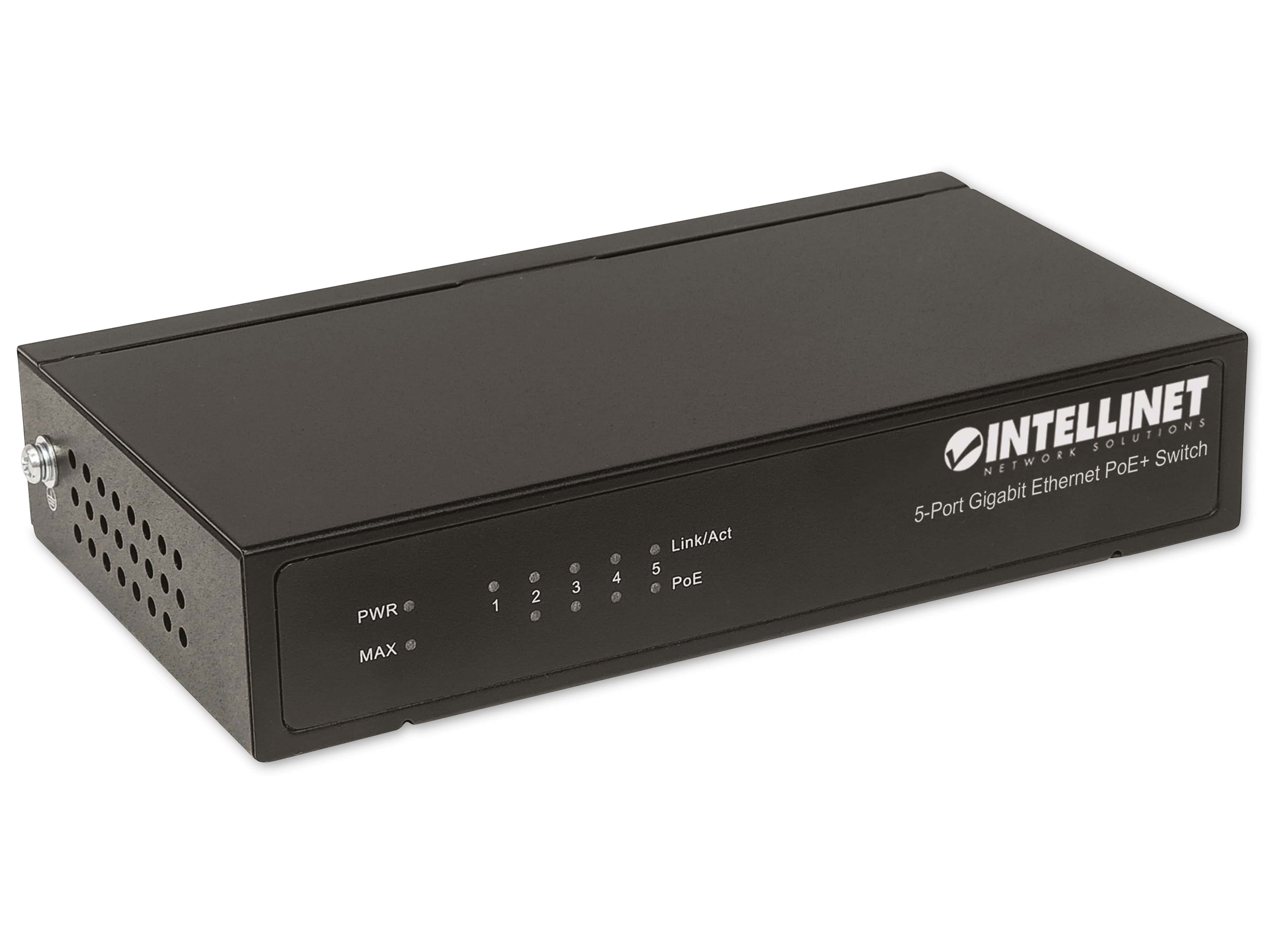 INTELLINET PoE+ Switch 561228 5-Port Gigabit