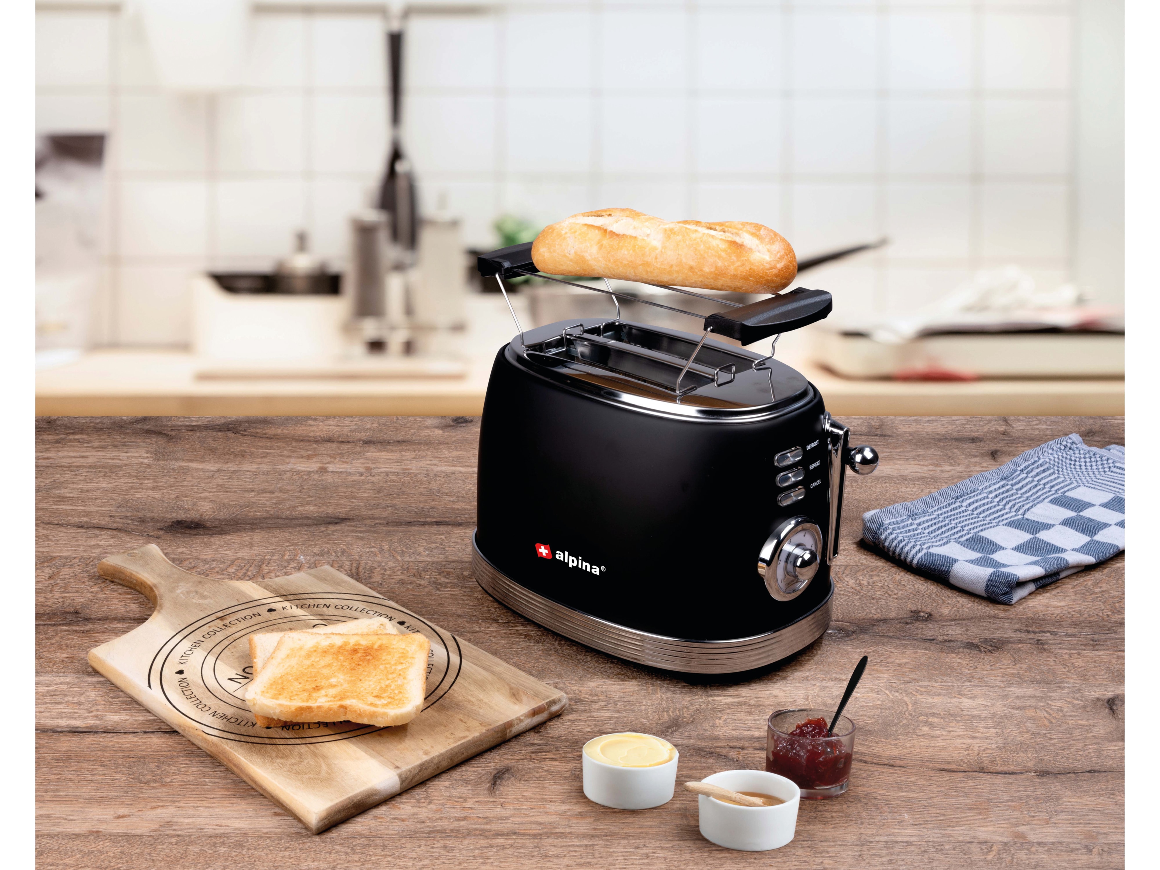 ALPINA Toaster, 850 W, 2 Scheibentoaster, schwarz