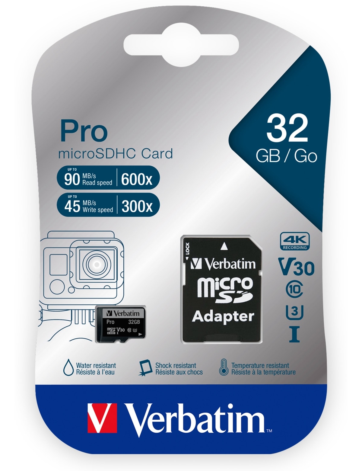 VERBATIM MicroSDHC Card Pro U3 32 GB inkl. Adapter