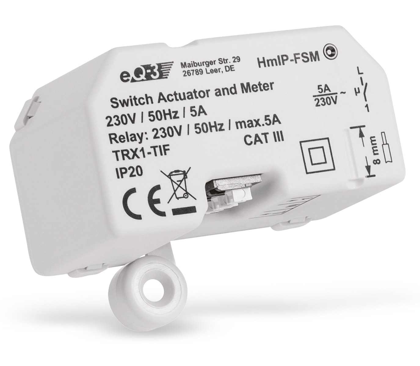 HOMEMATIC IP Smart Home 142721A0 Schalt-Mess-Aktor, 5 A, Unterputz