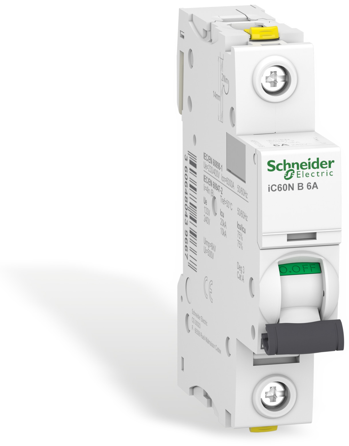 SCHNEIDER ELECTRIC Leitungsschutzschalter A9F03106, iC60N, B, 6A