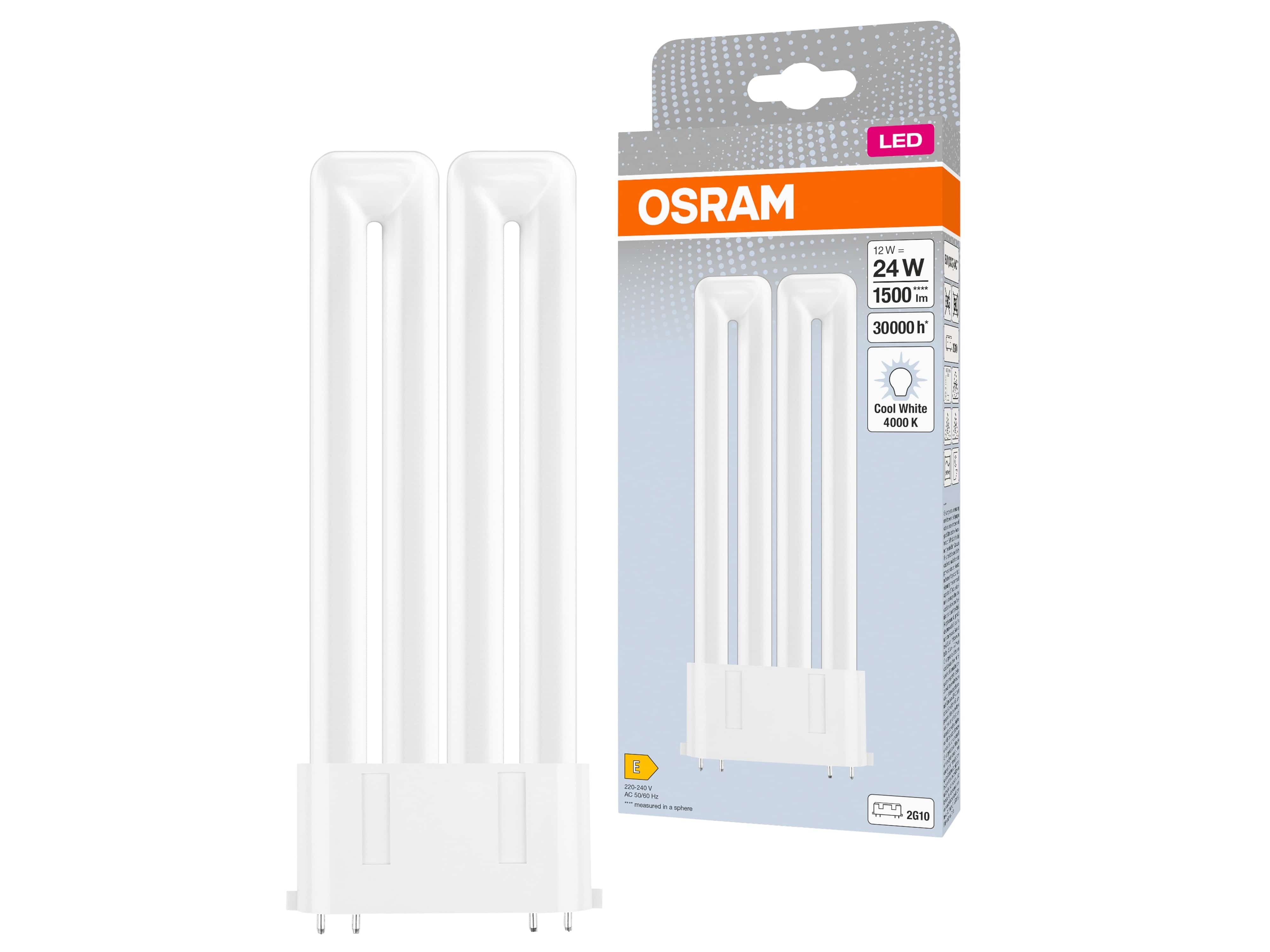 OSRAM LED-Lampe, Dulux F24, 2G10, EEK: E, 12W, 1500lm, 4000K