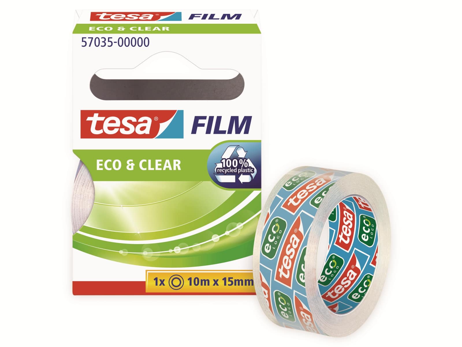 TESA film® eco&clear, 1 Rolle, 10m:15mm, 57035-00000-01