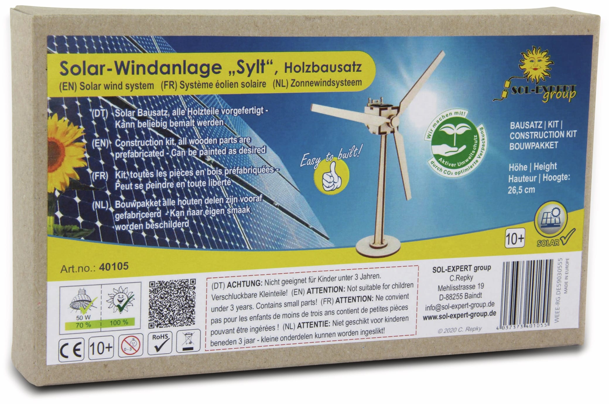 SOL-EXPERT Holzbausatz Solar-Windanlage „Sylt“