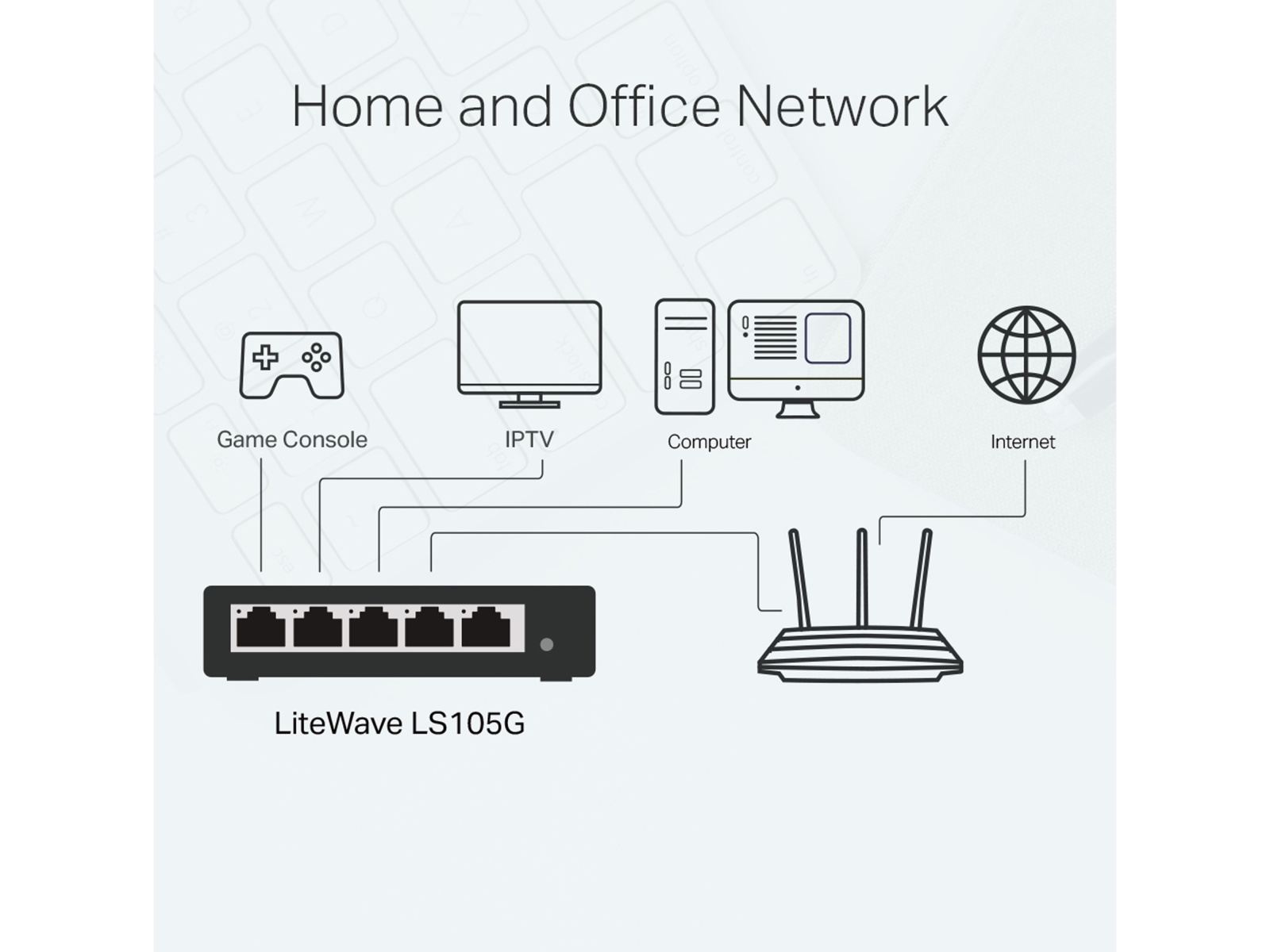 TP-LINK LiteWave Switch LS108G, Gigabit, unmanaged, 5-port, Metall