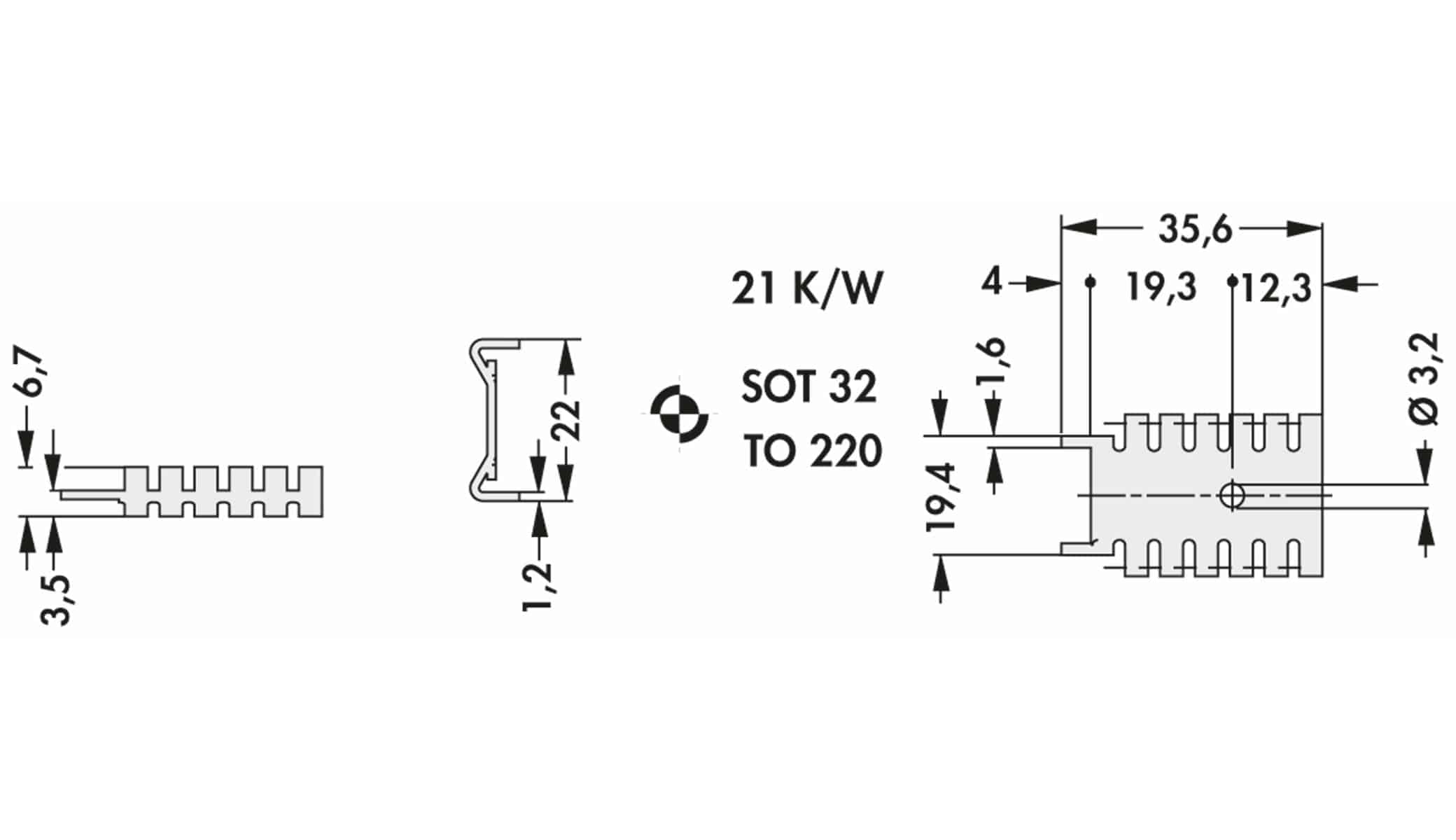 FISCHER ELEKTRONIK Kühlkörper, FK 218 SA32, Fingerkühlkörper, schwarz, Aluminium