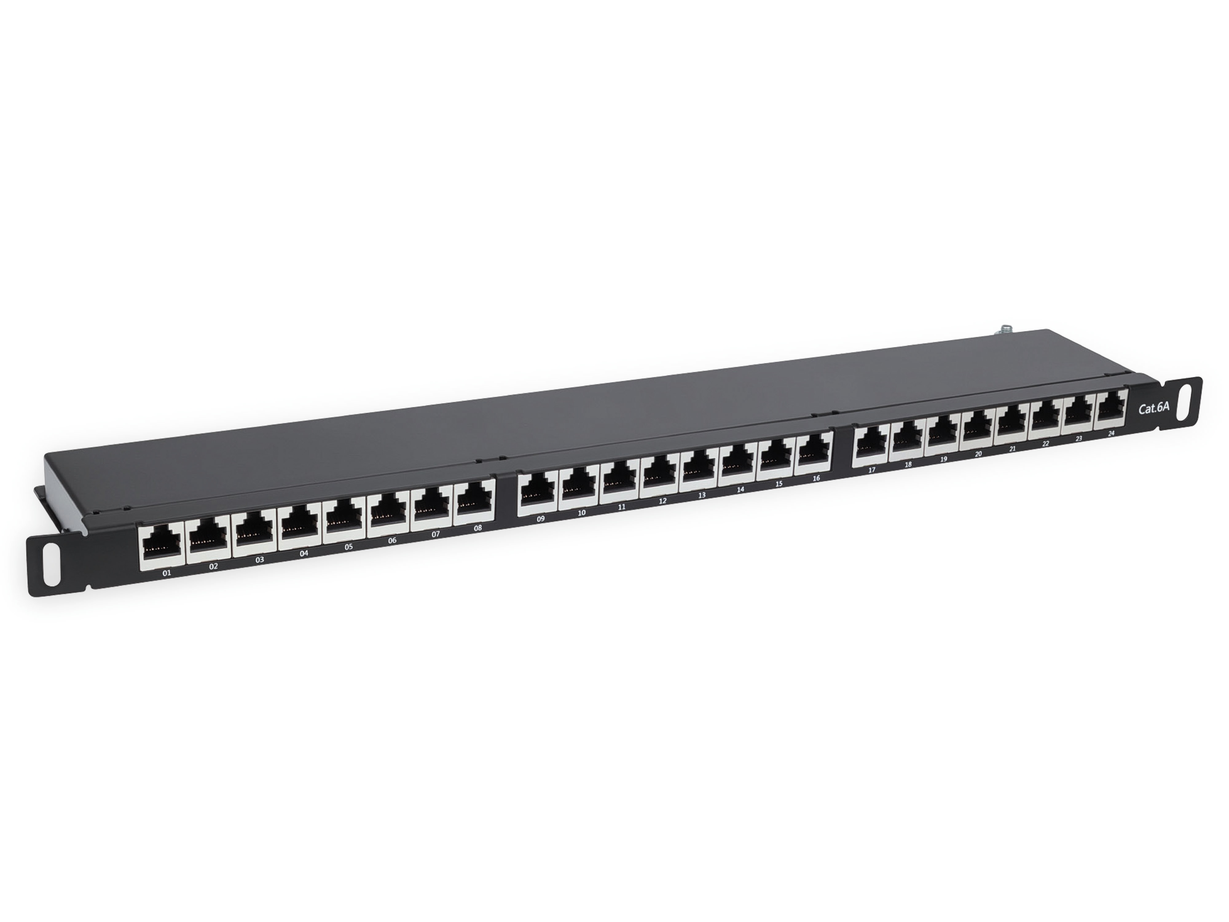 INTELLINET Cat6a Patchpanel, 19", 24-Port, FTP, geschirmt, 0,5 HE