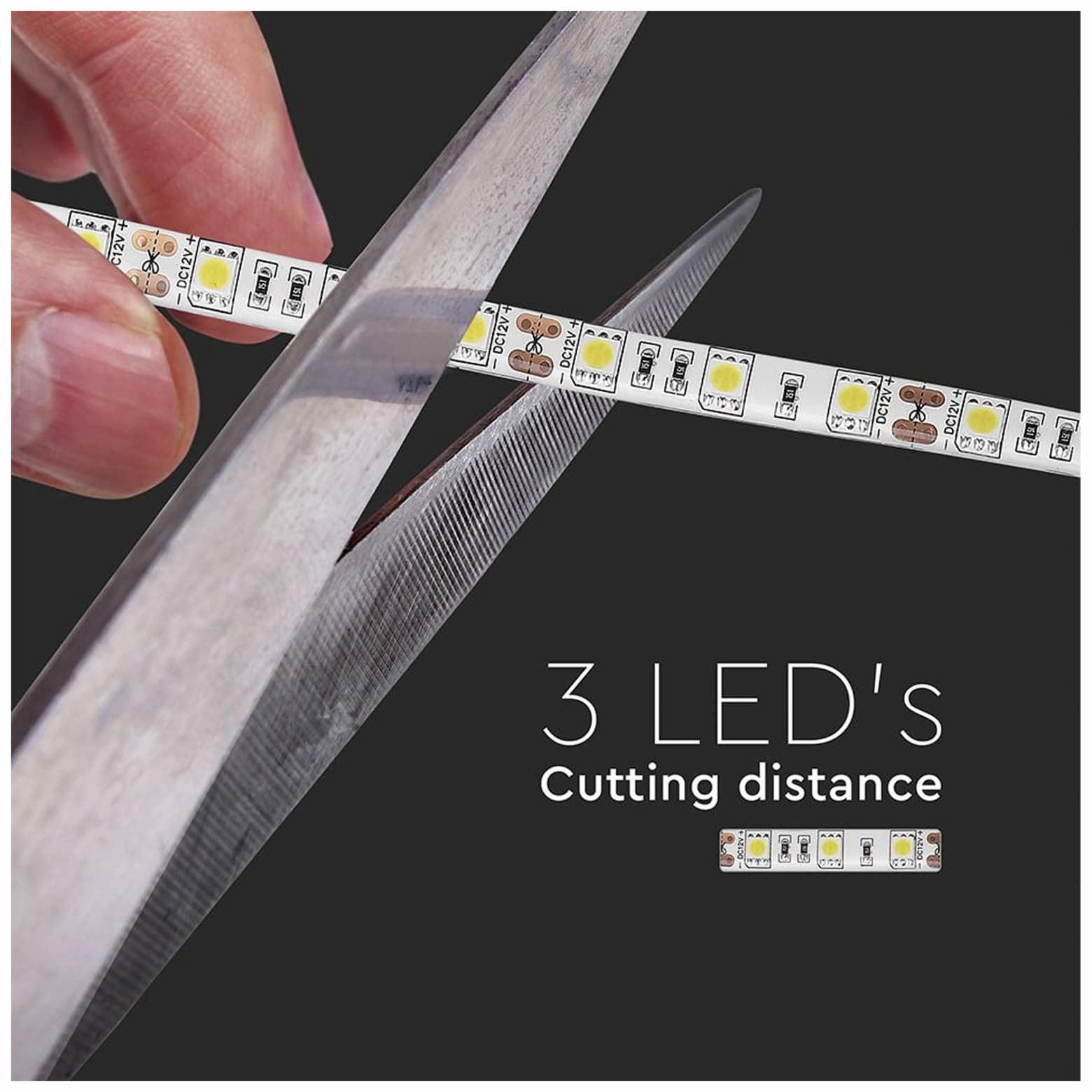 V-TAC LED-Strip VT-5050, 300 LEDs, 5 m, 12V, IP 65, 4000 K