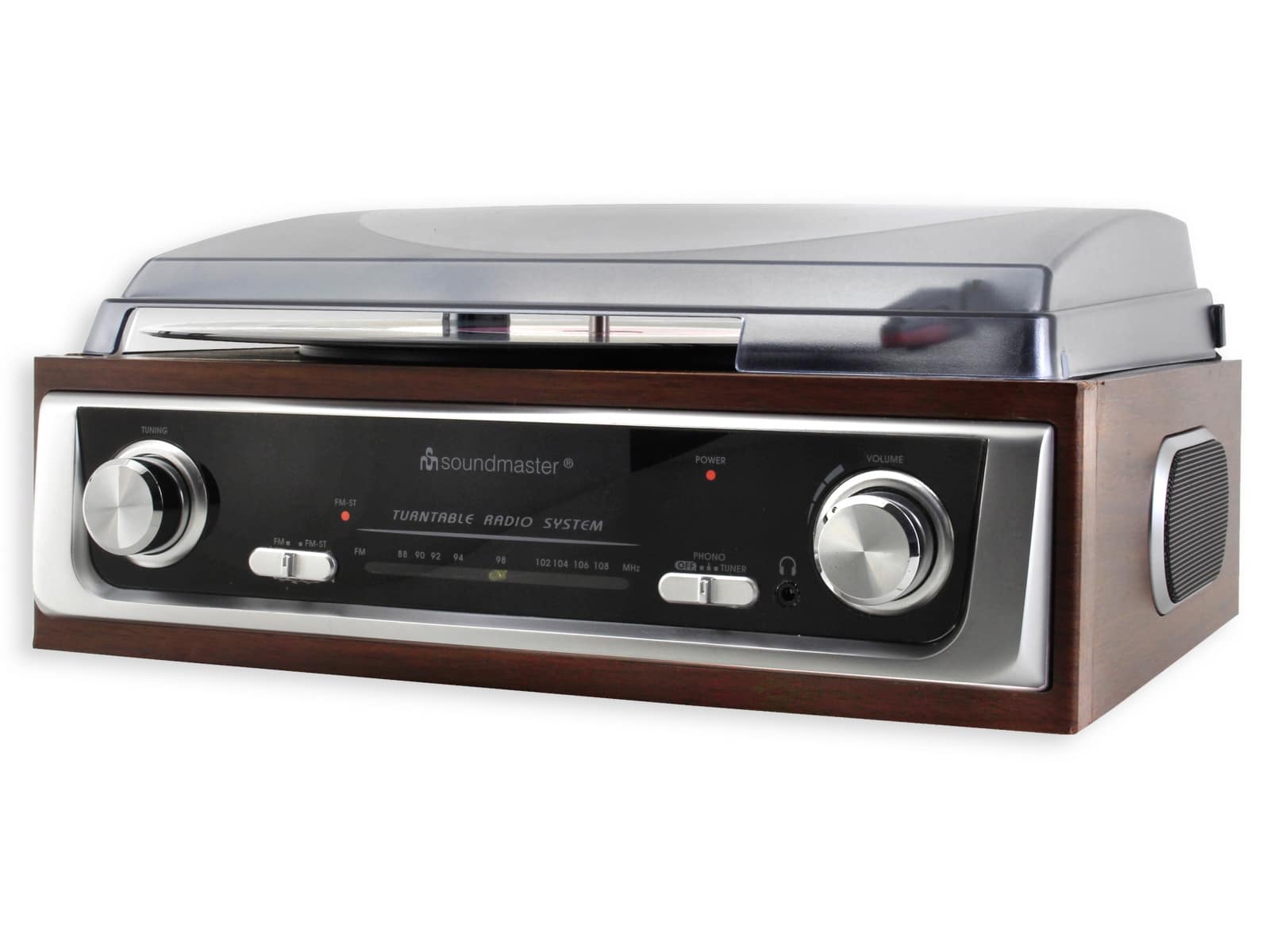 SOUNDMASTER Plattenspieler PL196H, UKW Radio, integrierte Lautsprecher
