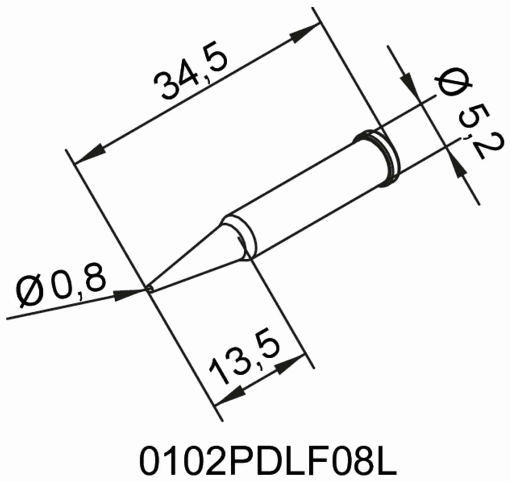 ERSA Lötspitze, 0102PDLF08L/SB, bleistiftspitz, verlängert, 0,8 mm
