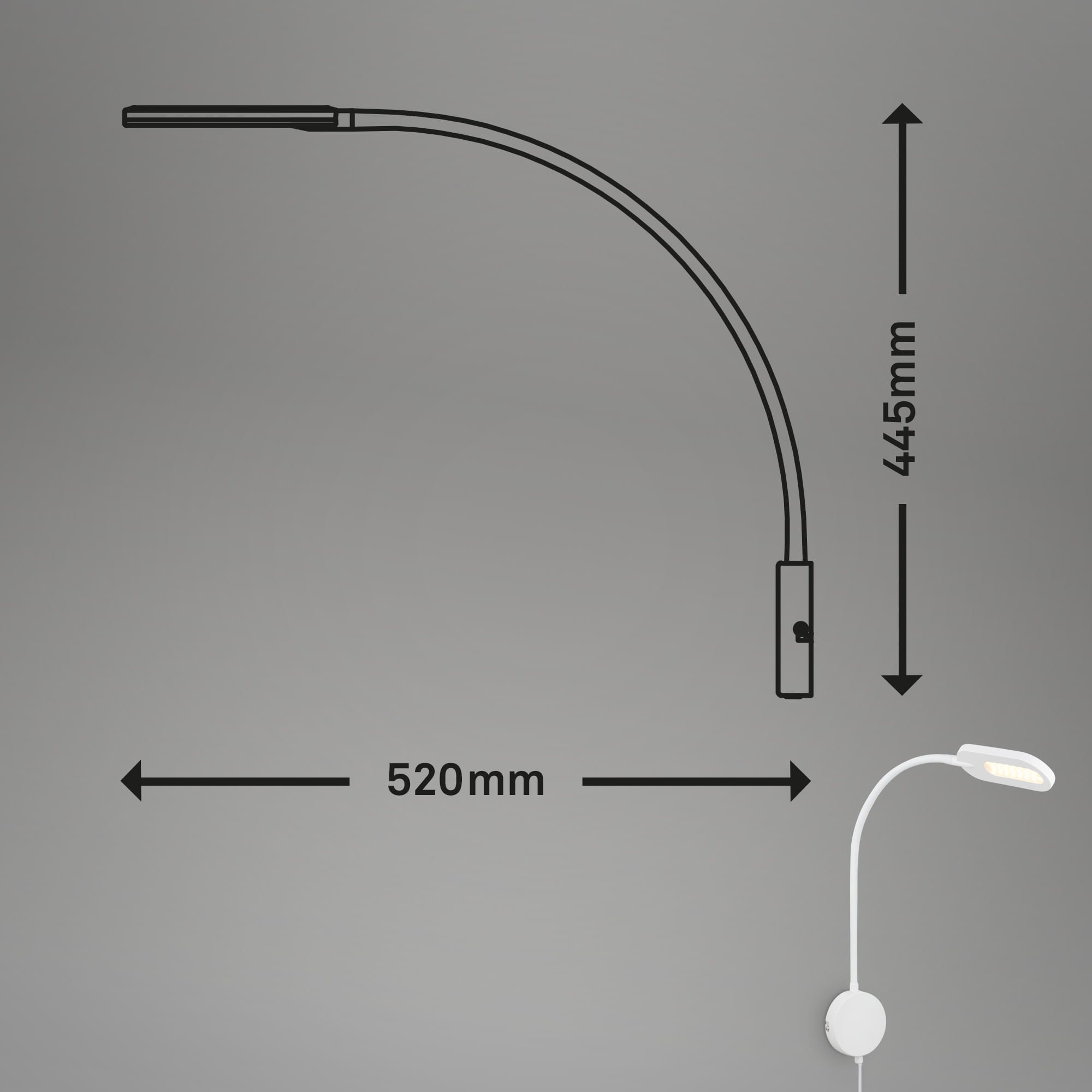 BRILONER LED-Wandleuchte 2177016 weiß, 6W, 650lm, 3000K