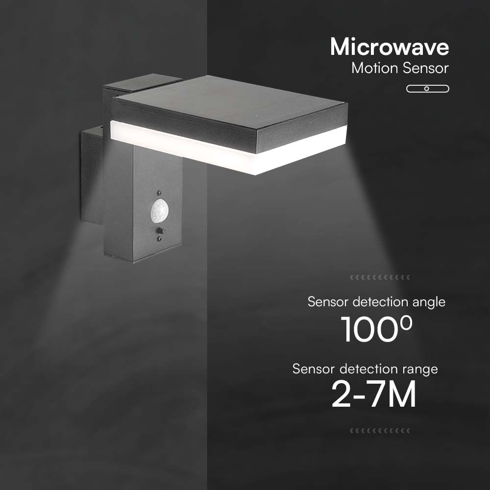 V-TAC Solar LED-Wandleuchte VT-1147, 2 W, 3000 K, IP54, mit Bewegungssensor