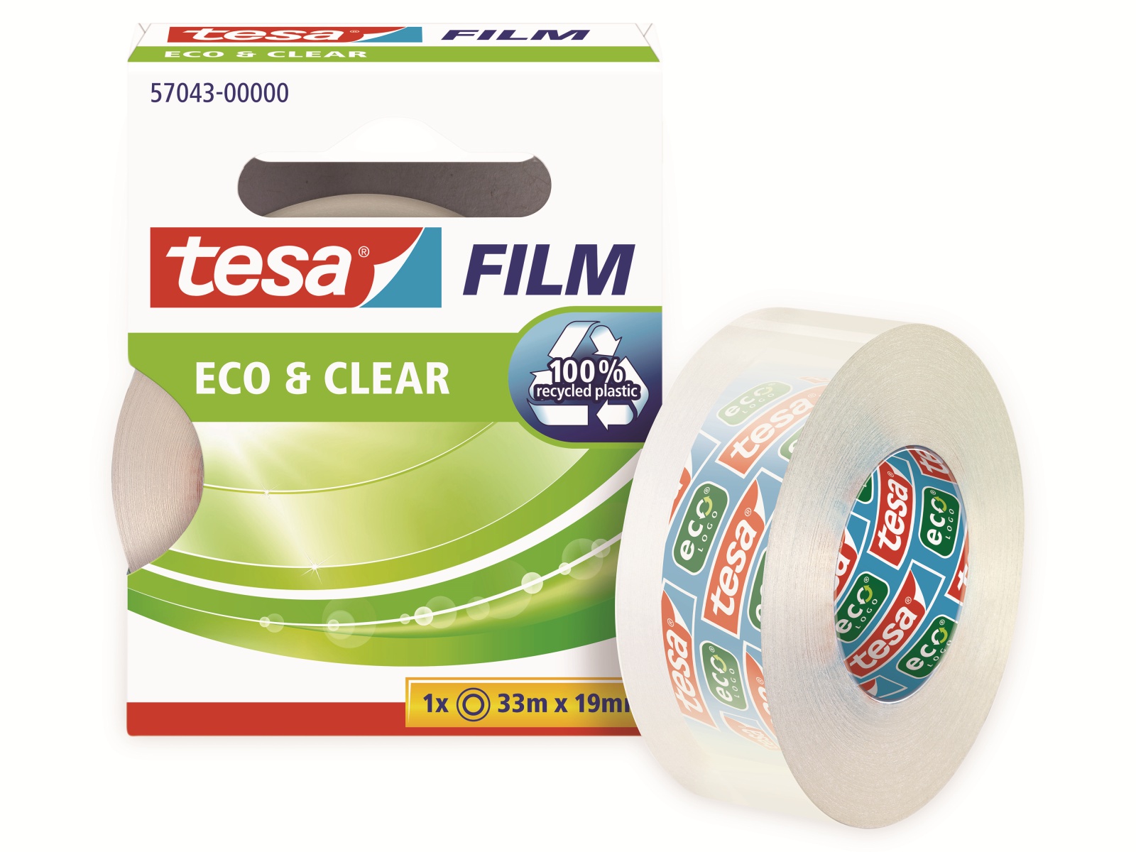 TESA film® eco&clear, 1 Rolle, 33m:19mm, 57043-00000-01