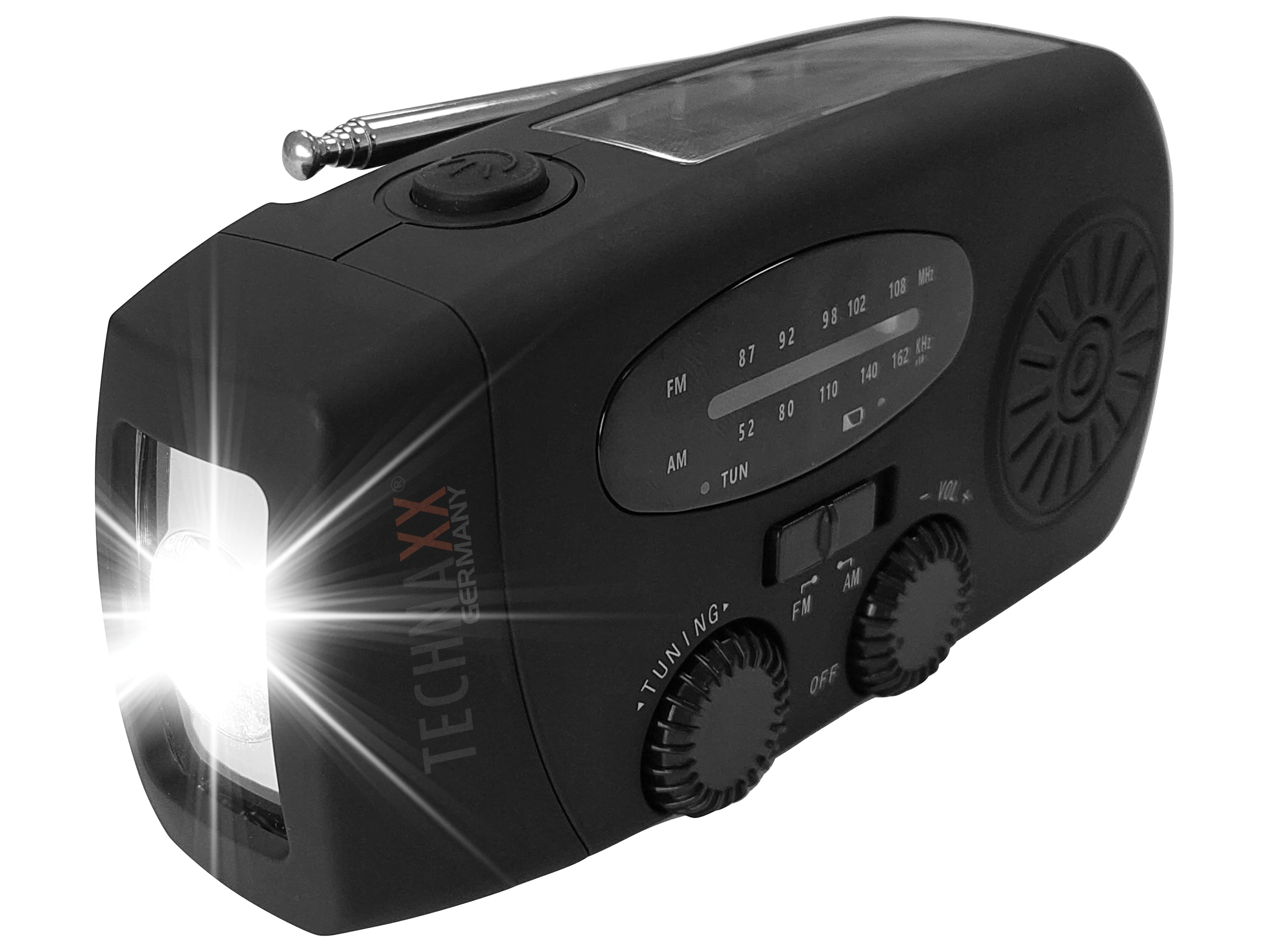 TECHNAXX UKW-Radio TX-238, Kurbel, Solar, Lampe