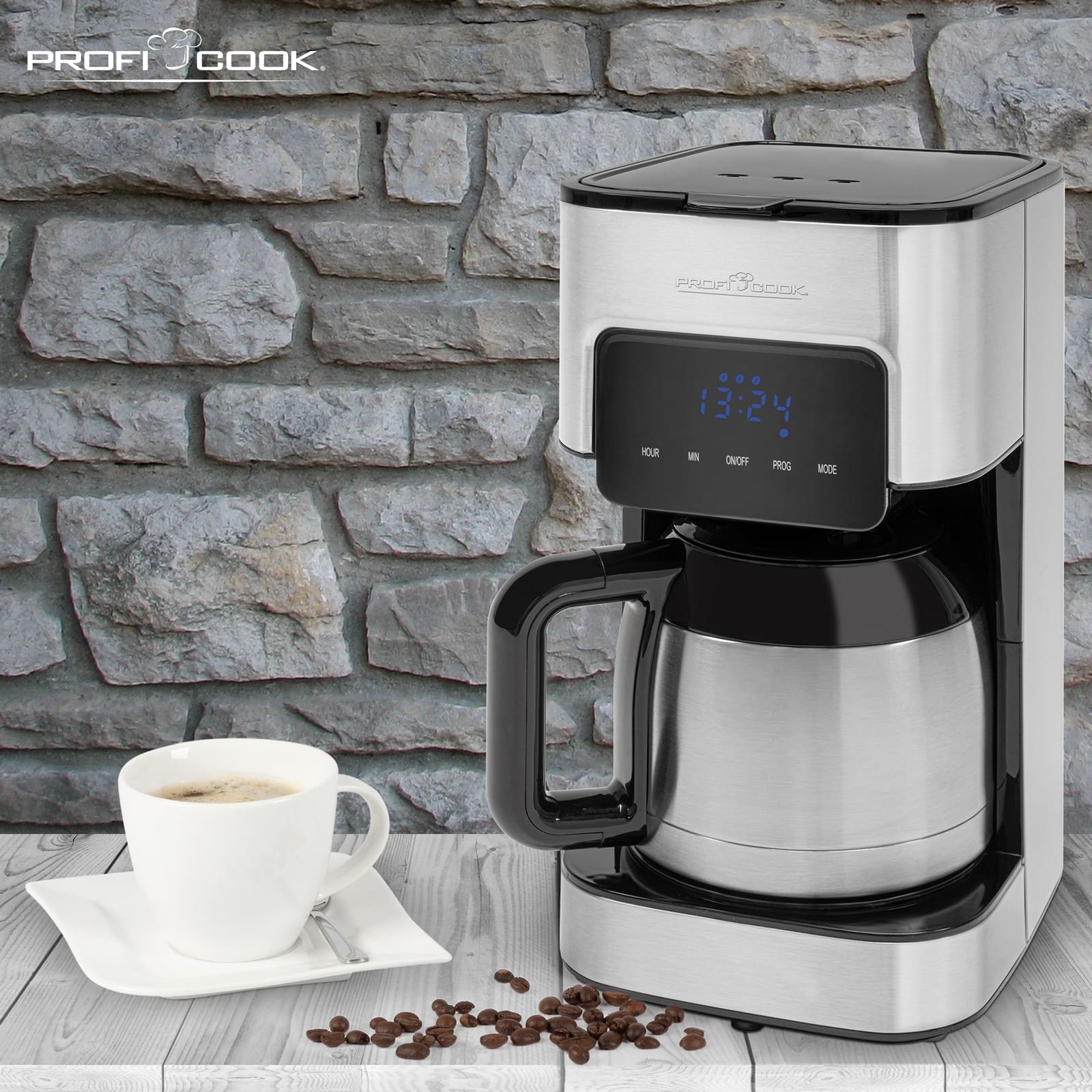 PROFI COOK Kaffeemaschine PC-KA 1191, 1,2 L, inox Sensor Touch