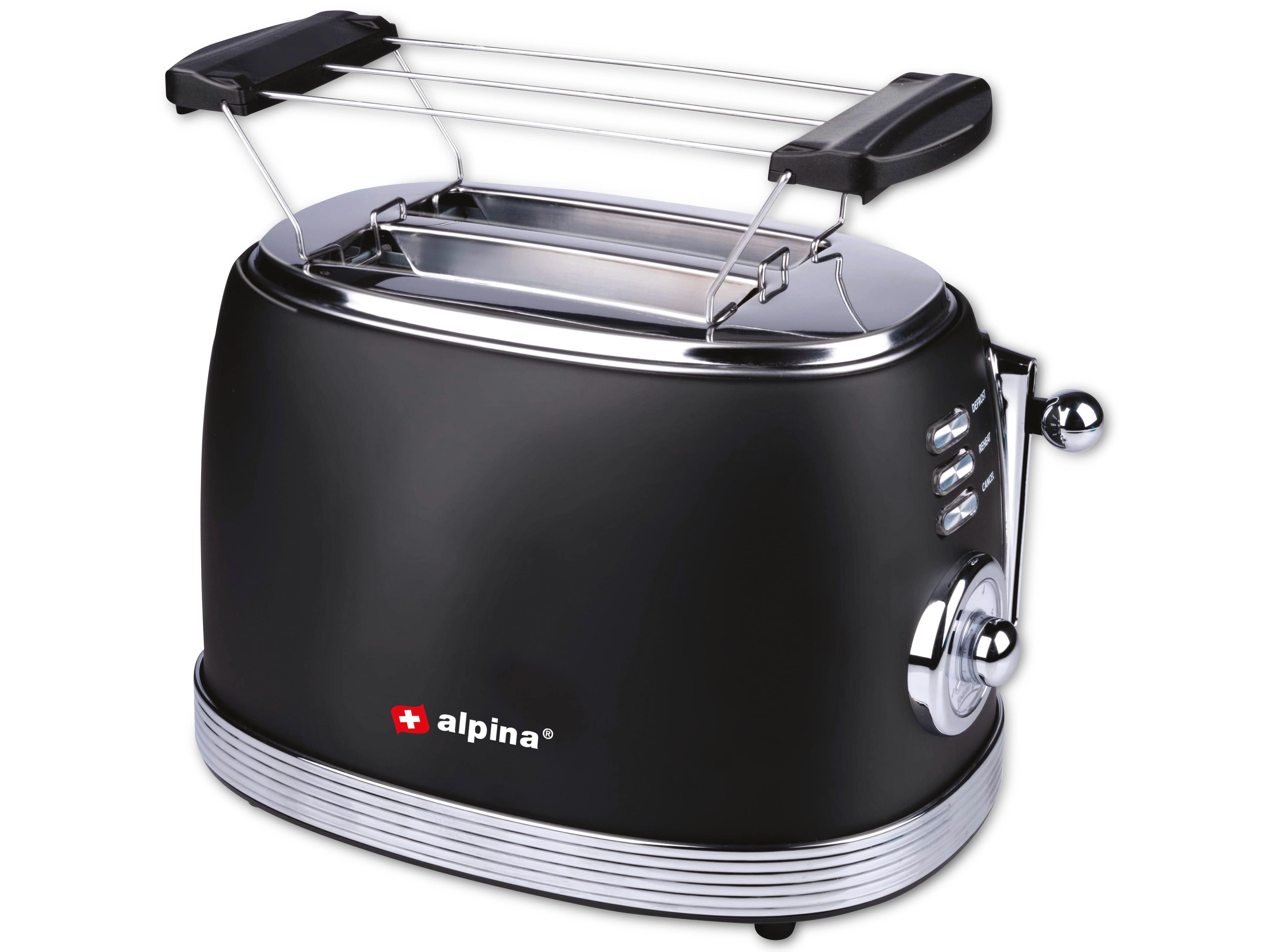 ALPINA Toaster, 850 W, 2 Scheibentoaster, schwarz