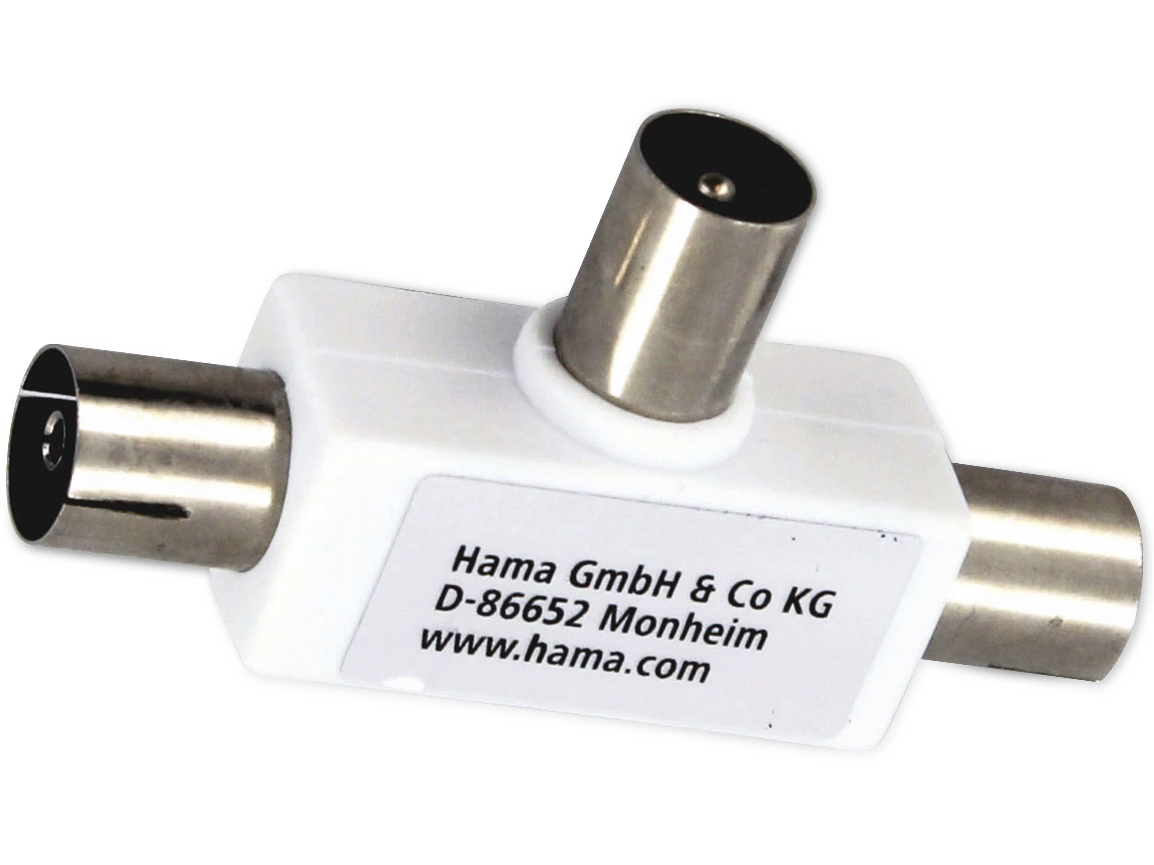 HAMA Antennenverteiler für Radio, 2-fach, Koaxstecker/ 2x Koaxkupplung