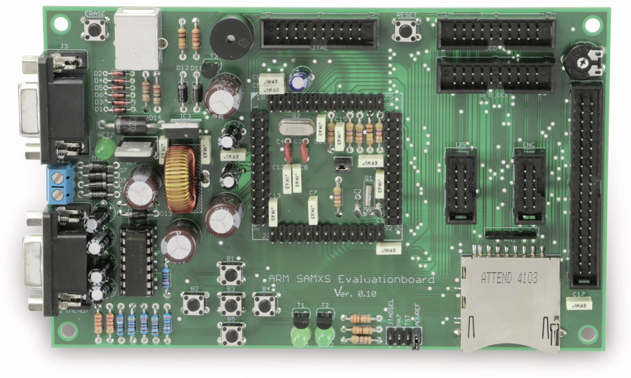 SAMxS Evaluationsboard, Fertigmodul mit Sockel