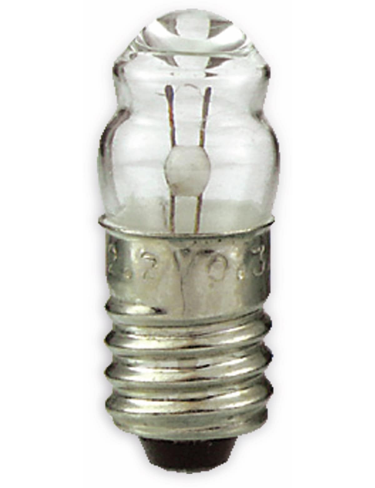 Glühlampe, E10, breitlinse, 2,2 V, 0,3 A, 0,66 W