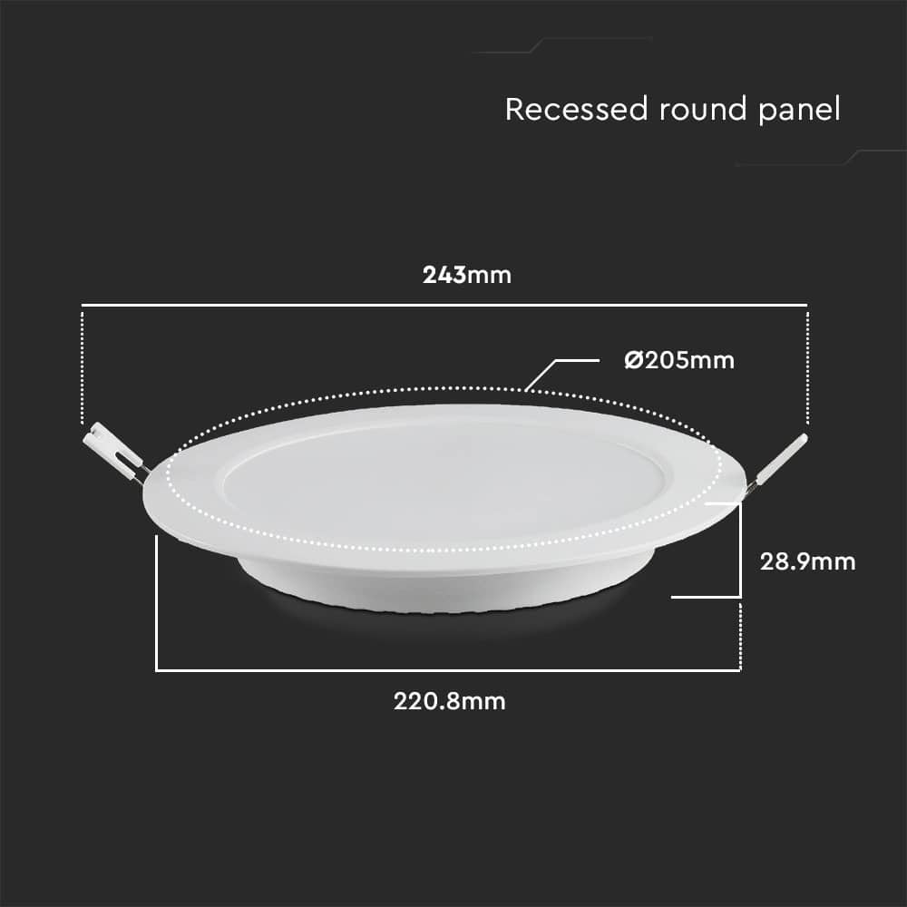 V-TAC LED-Einbauleuchte VT-61018, EEK: E, 18 W, 1980 lm, 6500 K, weiß