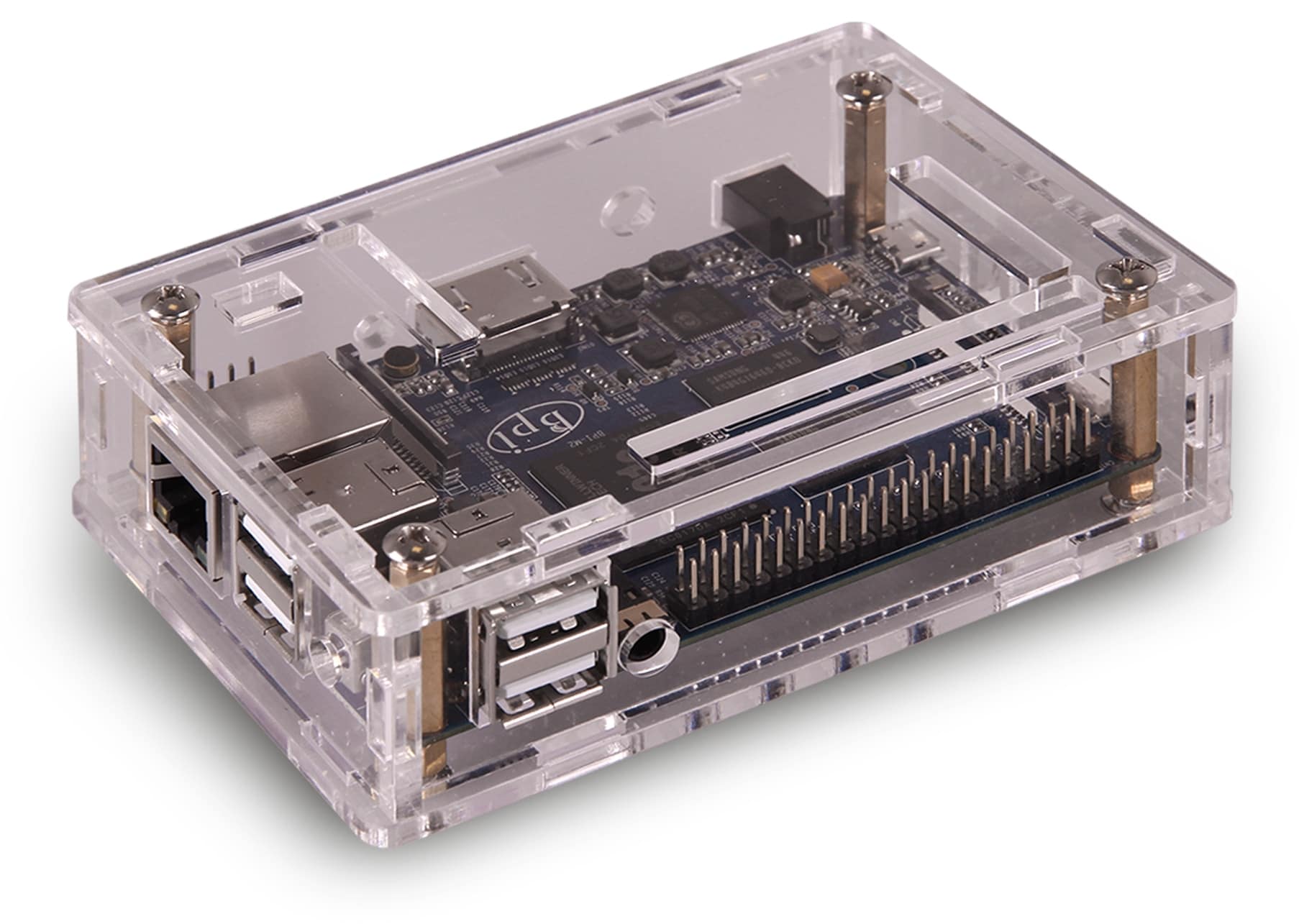 BANANA PI M2 Gehäuse Acryl transparent, Steckversion mit aufklappbarem Deckel