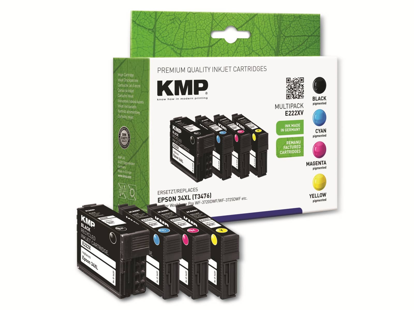 KMP Tintenmultipack E222XV, ersetzt Epson 34XL (T3476)