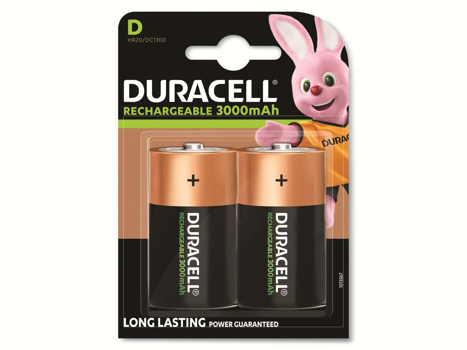 DURACELL NiMH-Mono-Akku HR20, 1.2V/3000mAh, rechargeable, 2 Stück