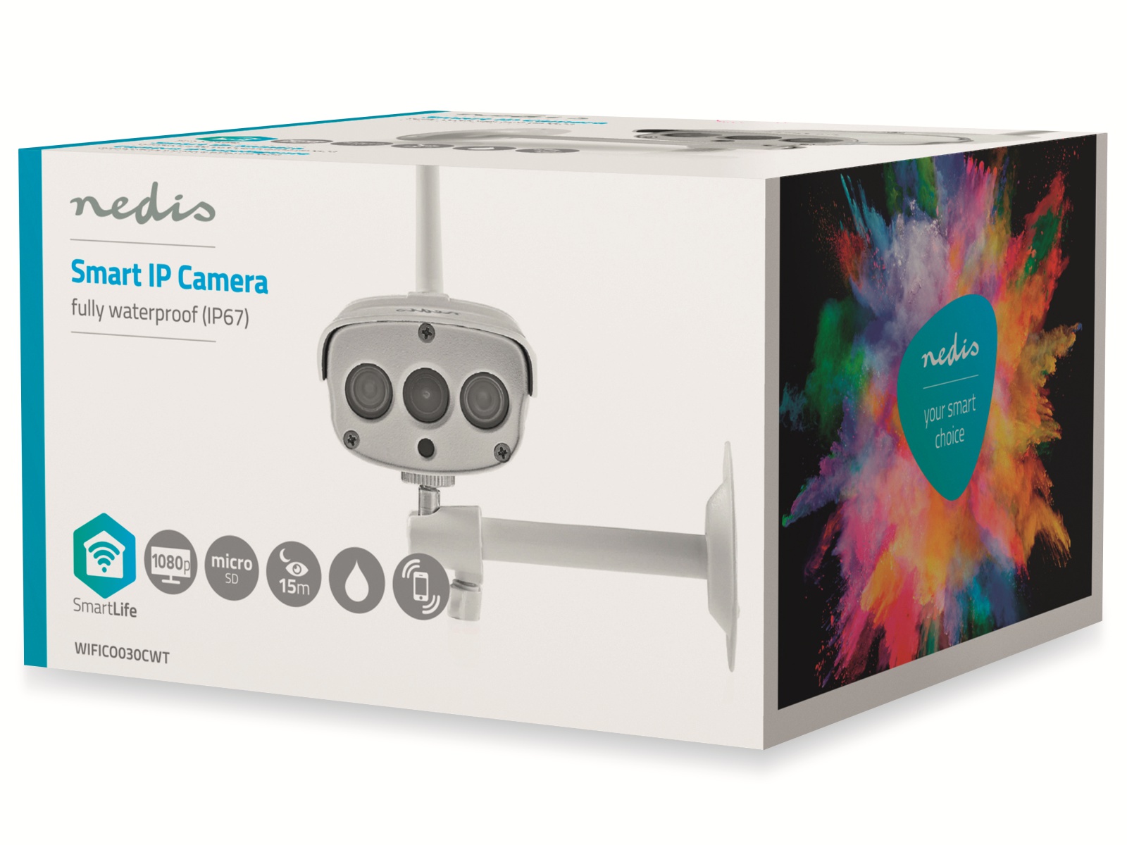 Nedis überwachungskamera SmartLife WIFICO030CWT, außen, Full HD