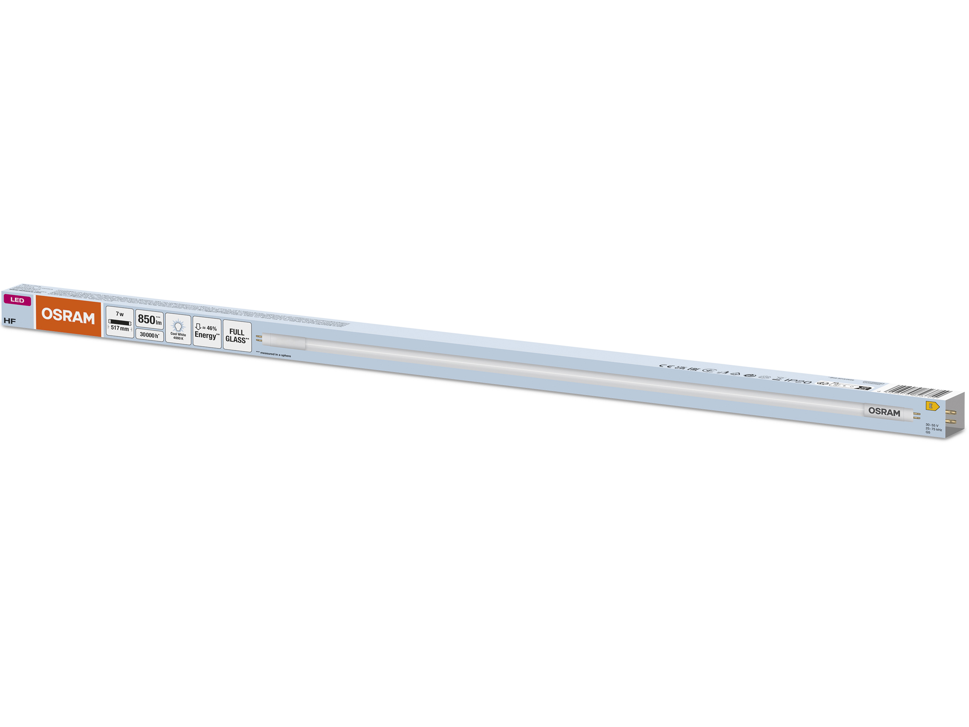 OSRAM LED-Röhre, T5, 517mm, G5, EEK: E, 7W, 850lm, 4000K