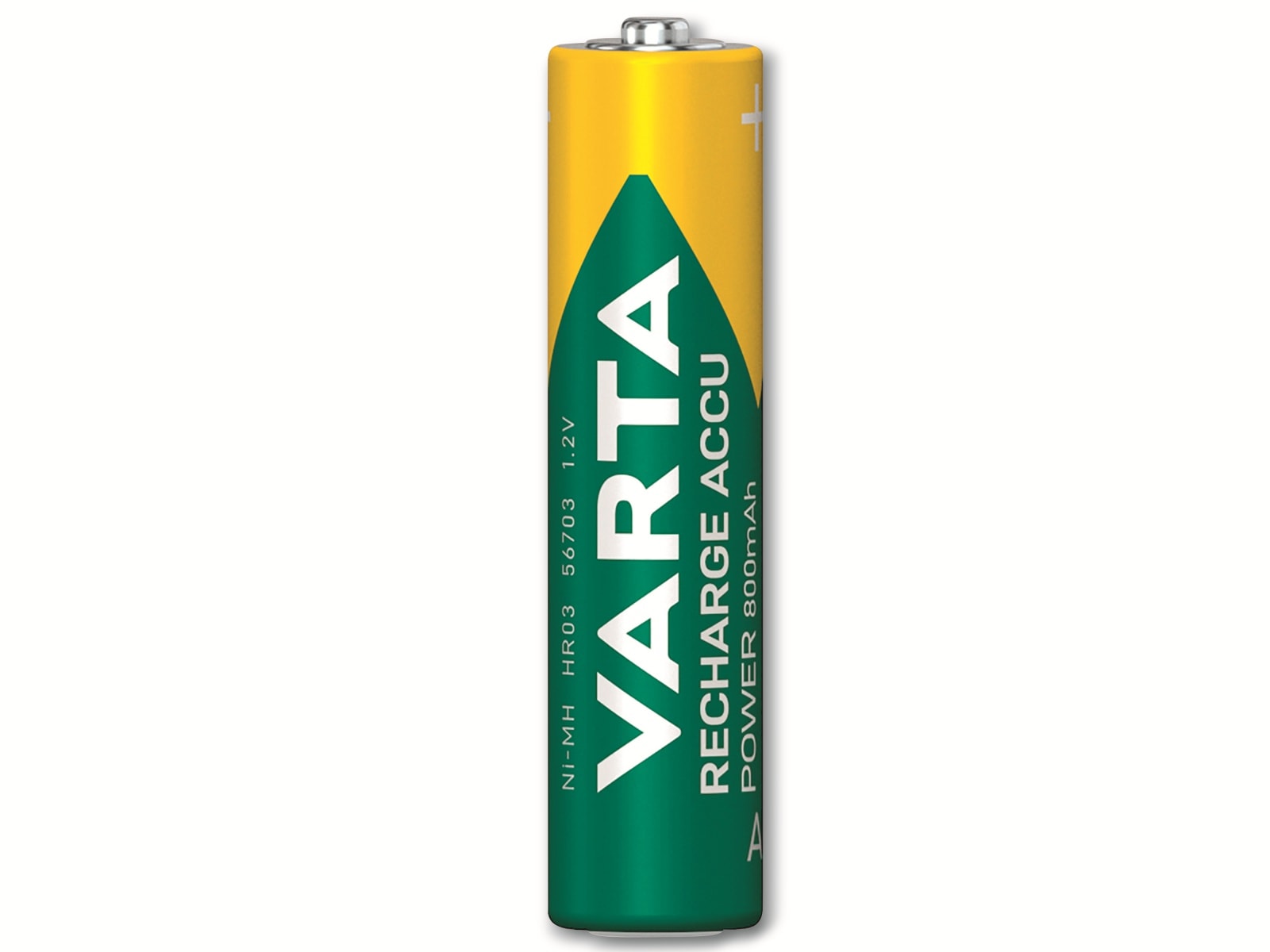 VARTA Akku NiMH, Micro, AAA, HR03, 1.2V/800mAh, Accu Power, Pre-charged, 10er Pack