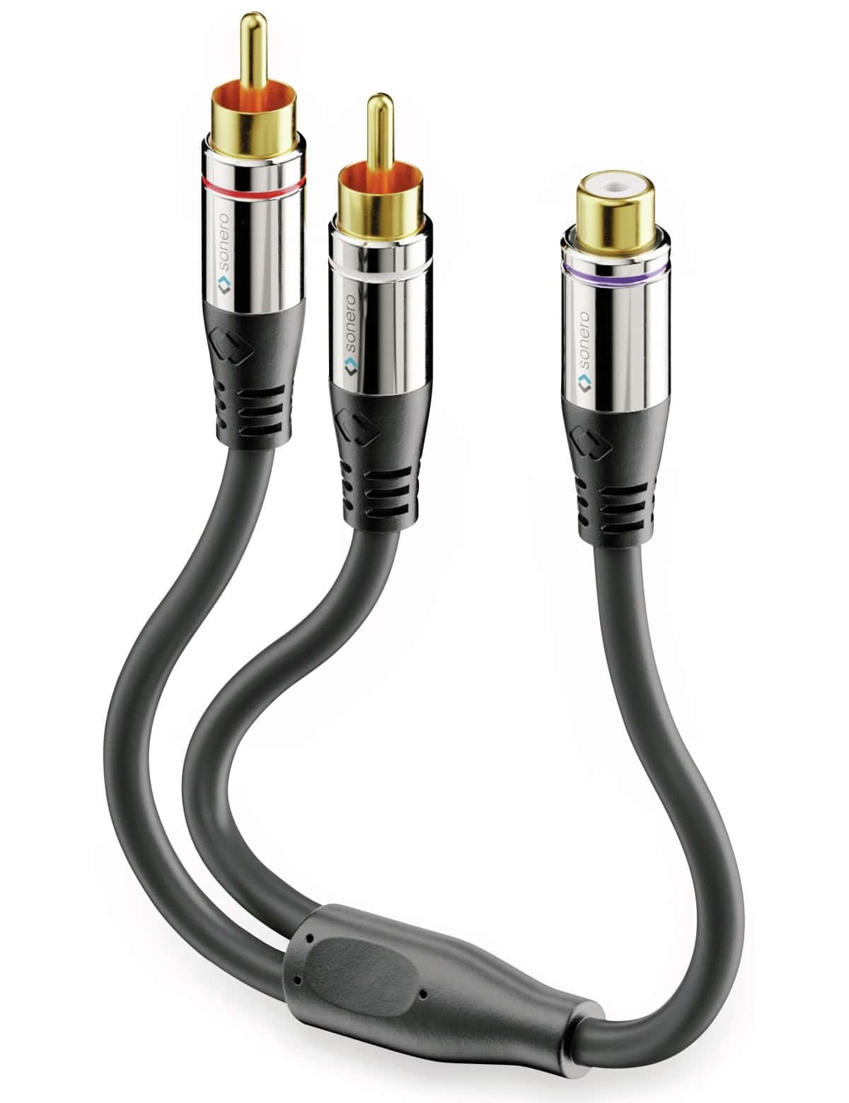 SONERO Audioadapter 0,20 m, 2x Cinchstecker auf Cinchbuchse