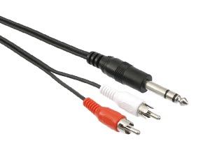 S-IMPULS Audio-Adapterkabel Klinke 6,3 mm auf Cinch, 1,5 m