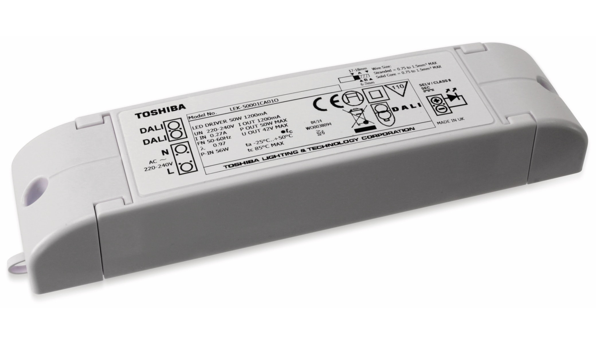 Toshiba Konstantstrom LED-Treiber LEK-50001CA010, 1,2 A, 36...50 W