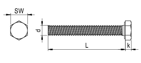 REISSER, Gewindeschraube, M8x30, DIN 933, SW 13, 200 Stück