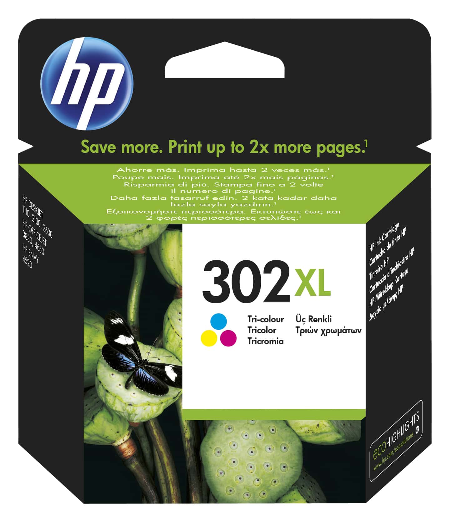 HP Tintenpatrone 302 XL, cyan, magenta, yellow