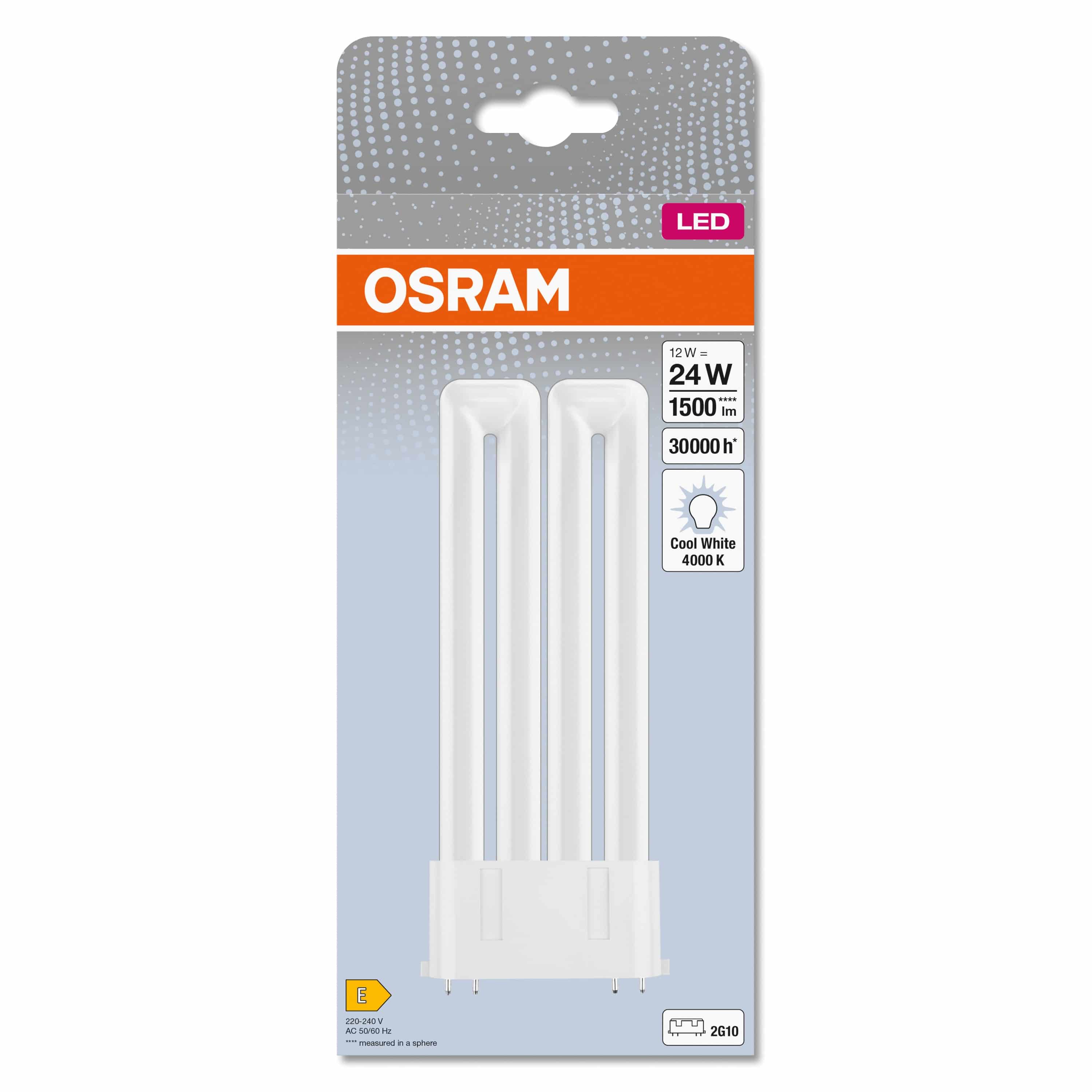 OSRAM LED-Lampe, Dulux F24, 2G10, EEK: E, 12W, 1500lm, 4000K