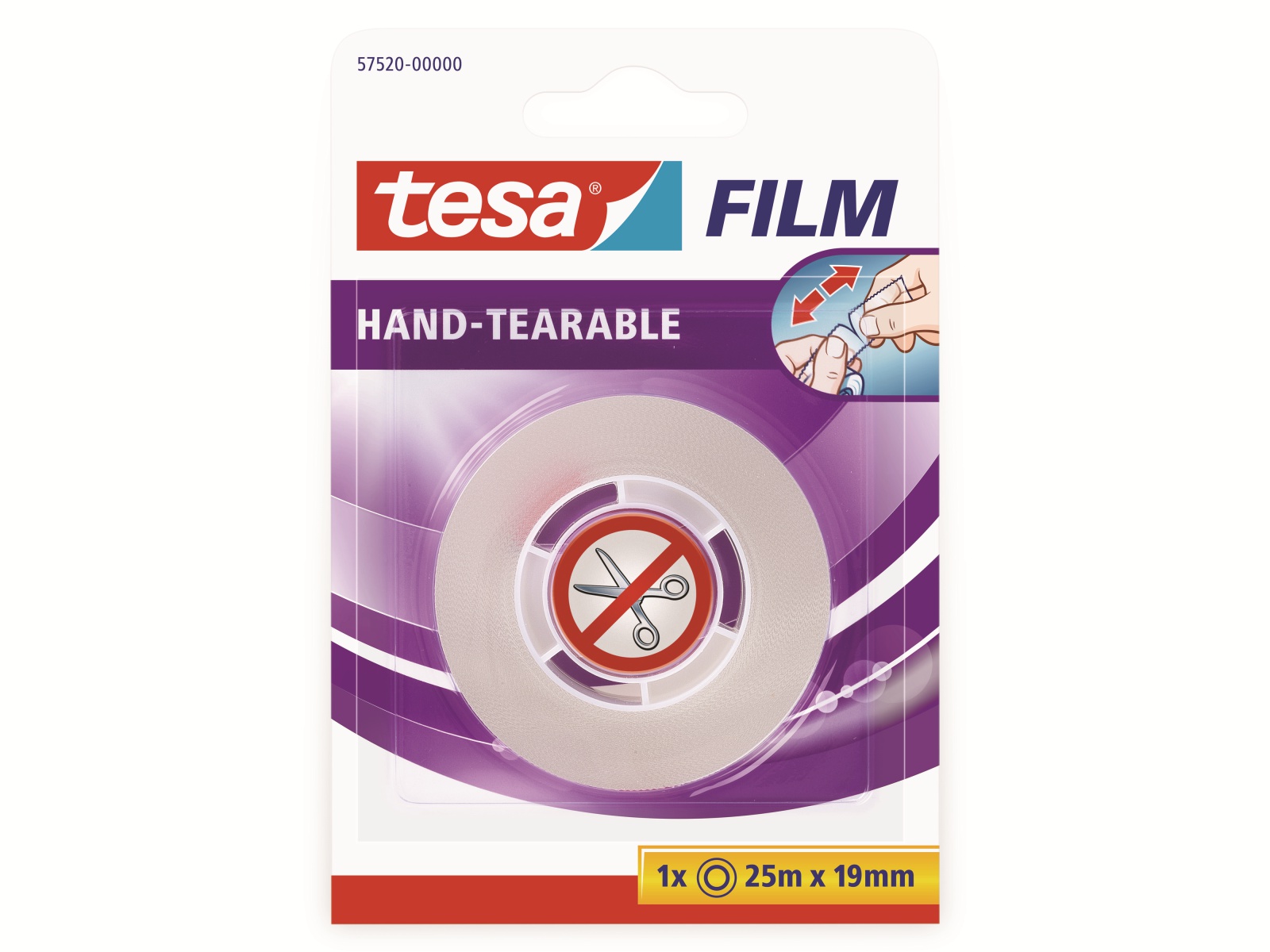 TESA film® einreißbar, 1 Rolle, 25m:19mm, 57520-00000-02