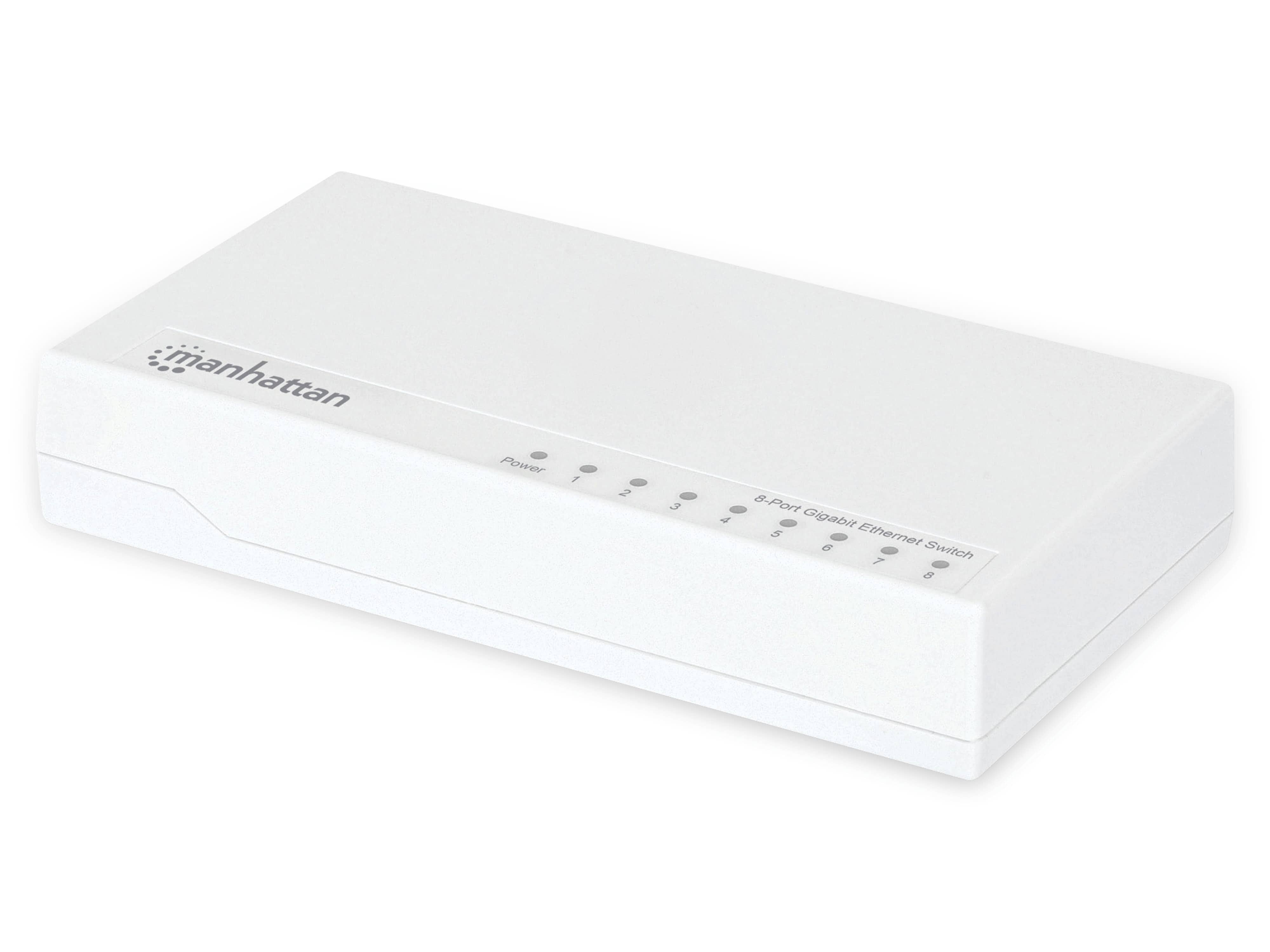 MANHATTAN Ethernet Switch, 8-Port, Gigabit, weiß