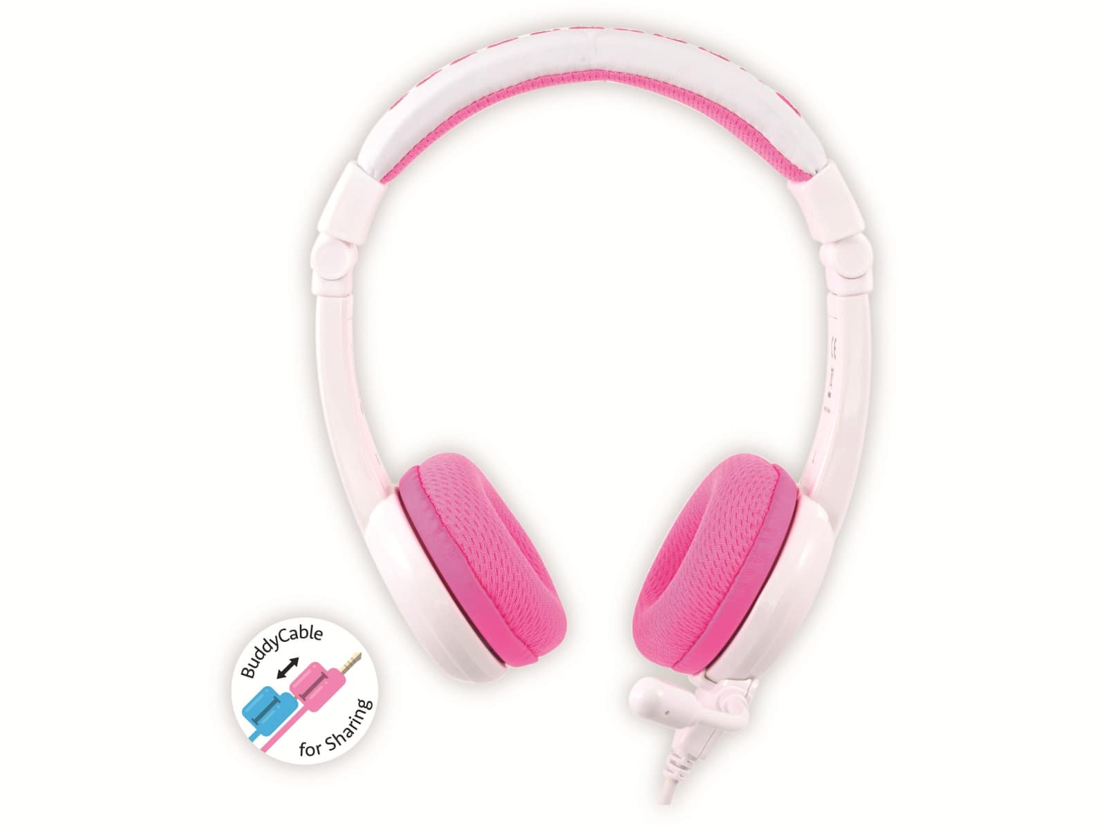ONANOFF On-Ear Kopfhörer BuddyPhones School+, für Kinder, weiß/pink