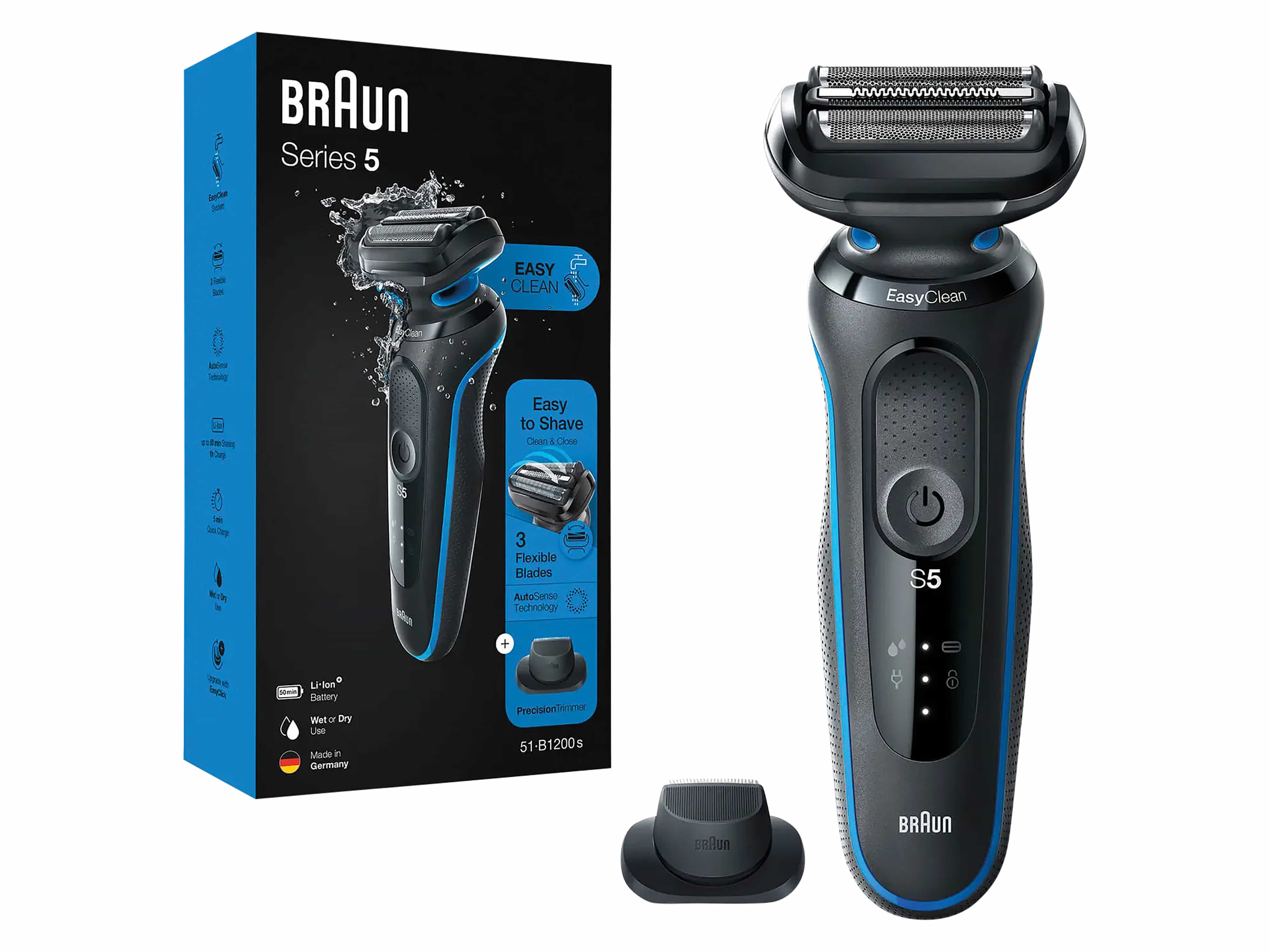 Braun Series 5 51-B1200S Folienschaber Trimmer, Blau