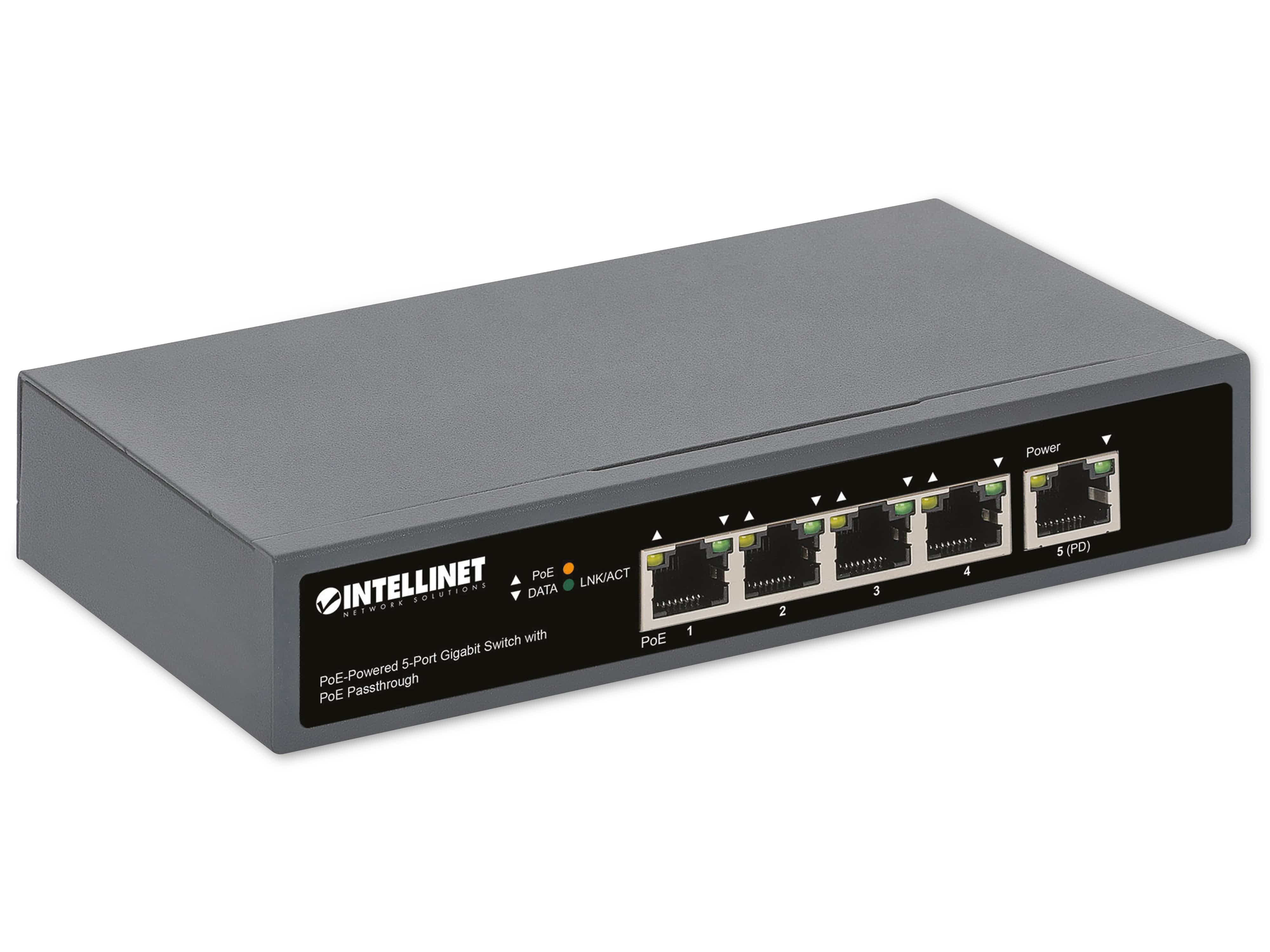 INTELLINET Gigabit Switch 561808 PoE-Powered 5-Port