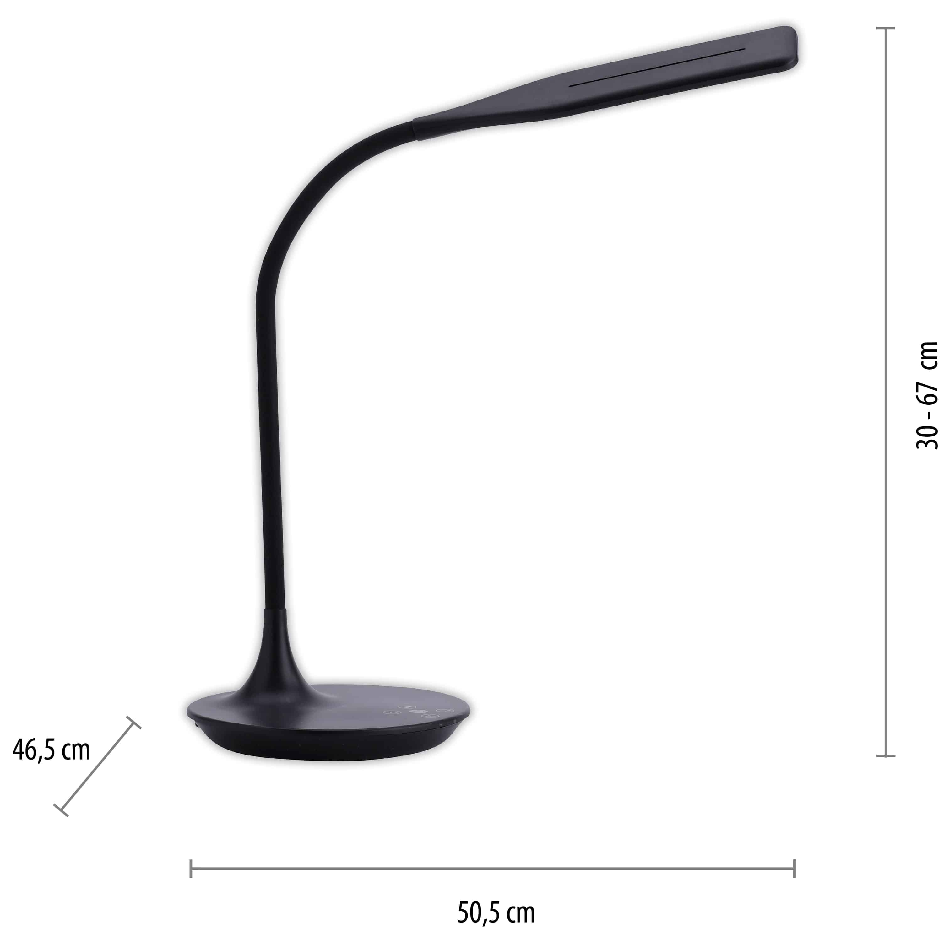 JUST LIGHT LED-Tischleuchte 13061-18 schwarz, 5 W, 600 lm, CCT 