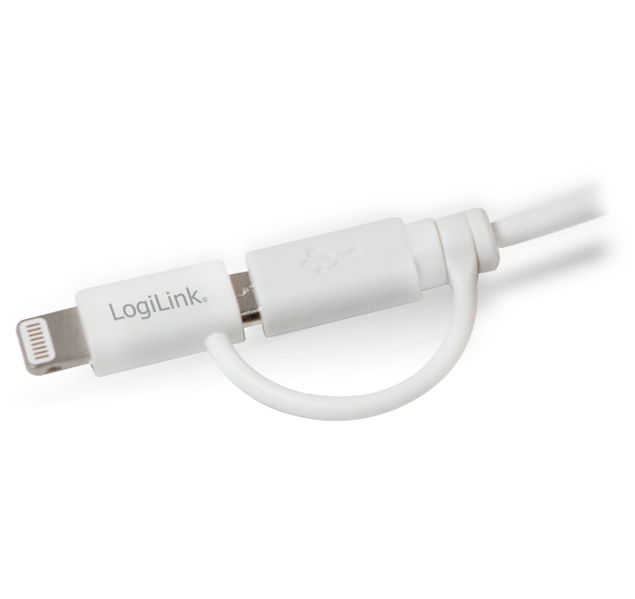 LOGILINK USB-Daten/Ladekabel mit Micro USB und Lightning Anschluss, 1 m,