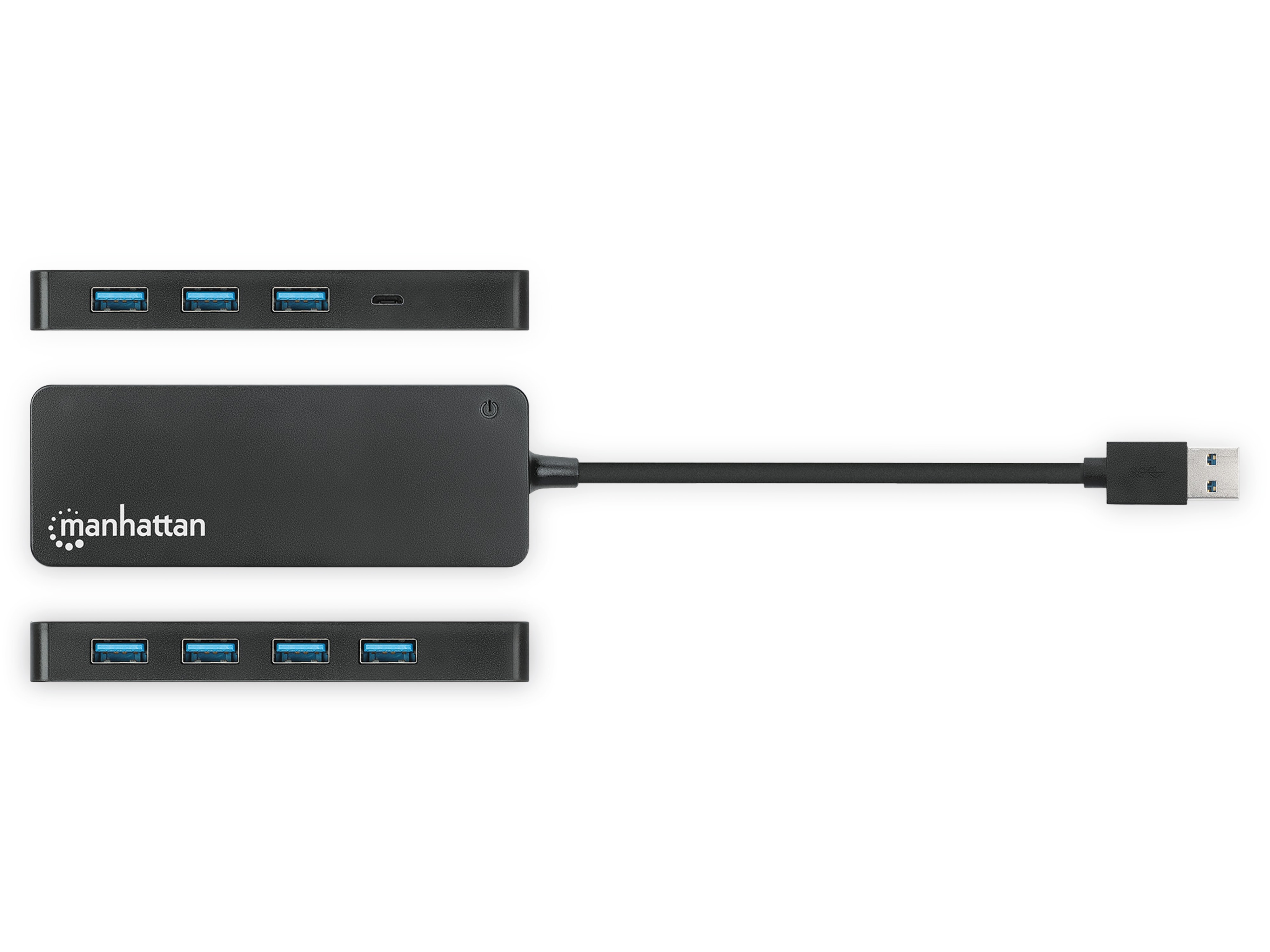 MANHATTAN USB 3.2 Hub, 7-Port, 1 Typ-A, schwarz 