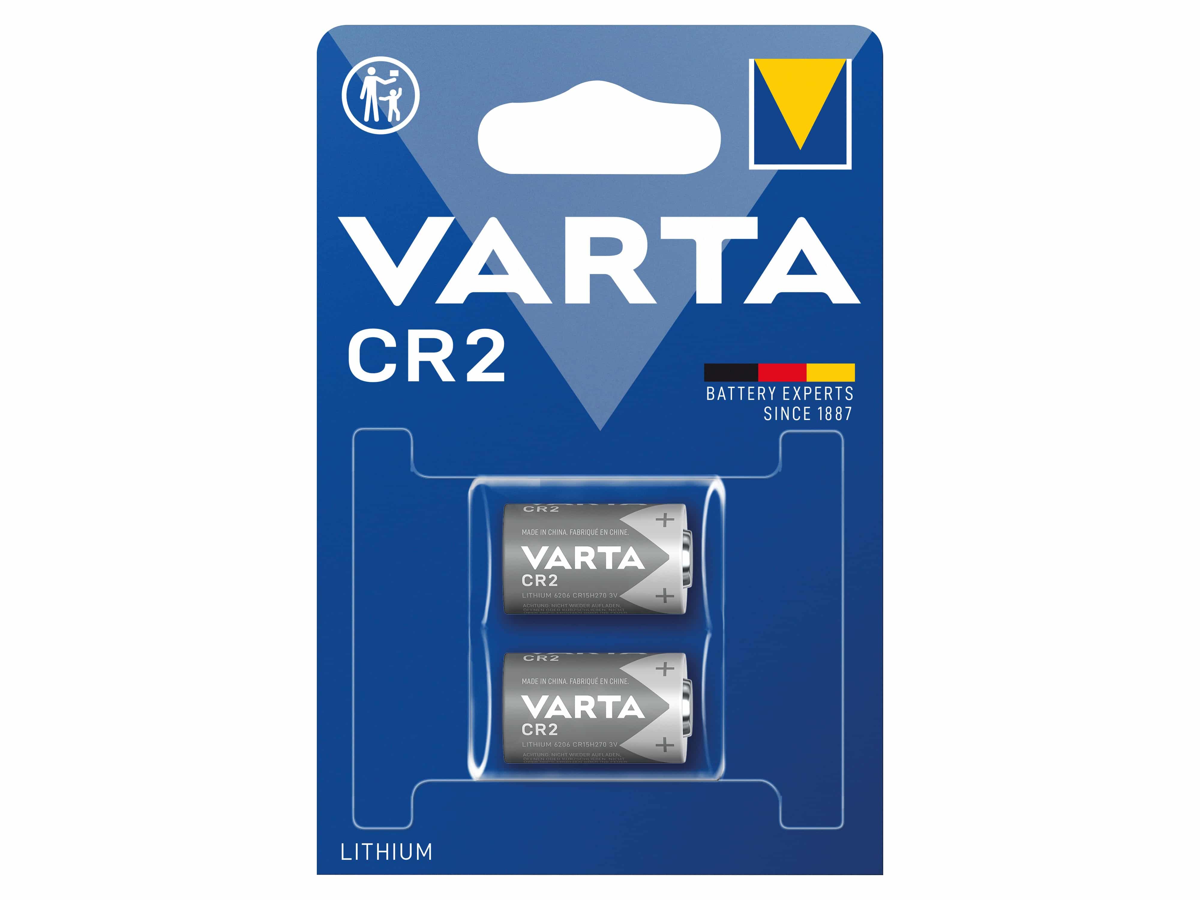 VARTA Lithium-Batterie, CR2, 3V, Photo, 2 Stück
