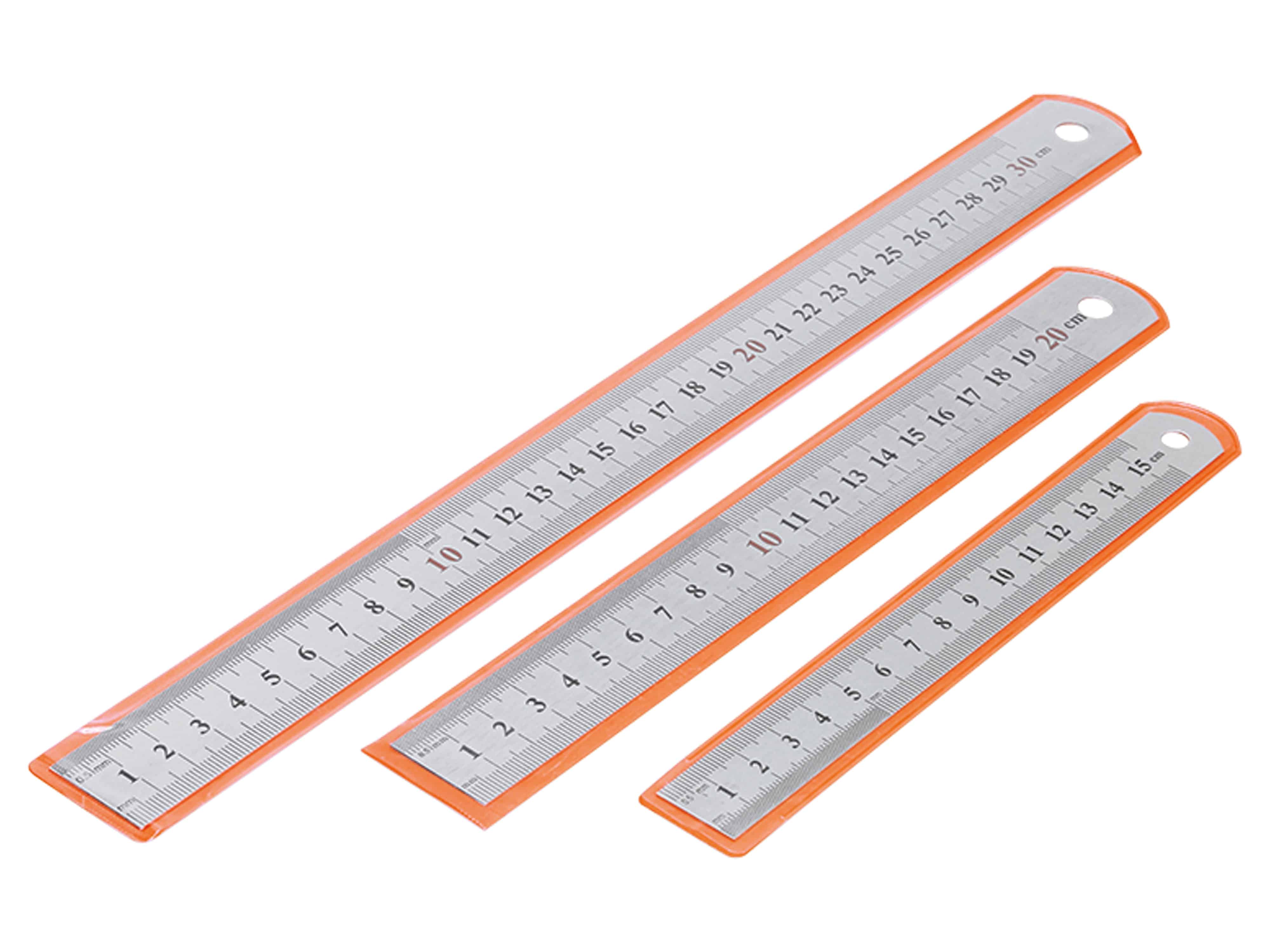 SINTRON Tools Stahllineal-3er-Set 207909, 15/20/30 cm