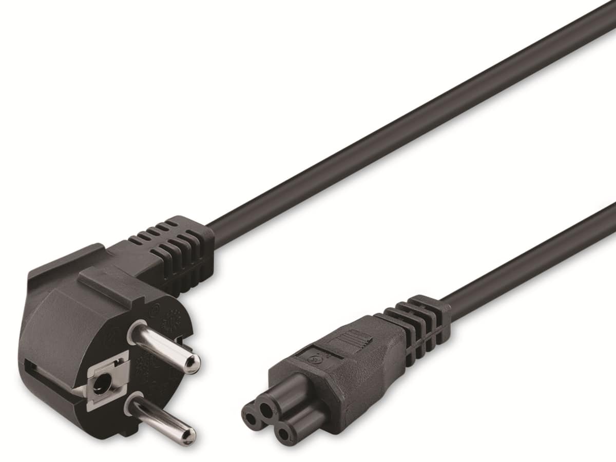 GOOBAY Netzkabel mit Kleeblattstecker NK 114 S-180, 1,8 m, schwarz, 90°