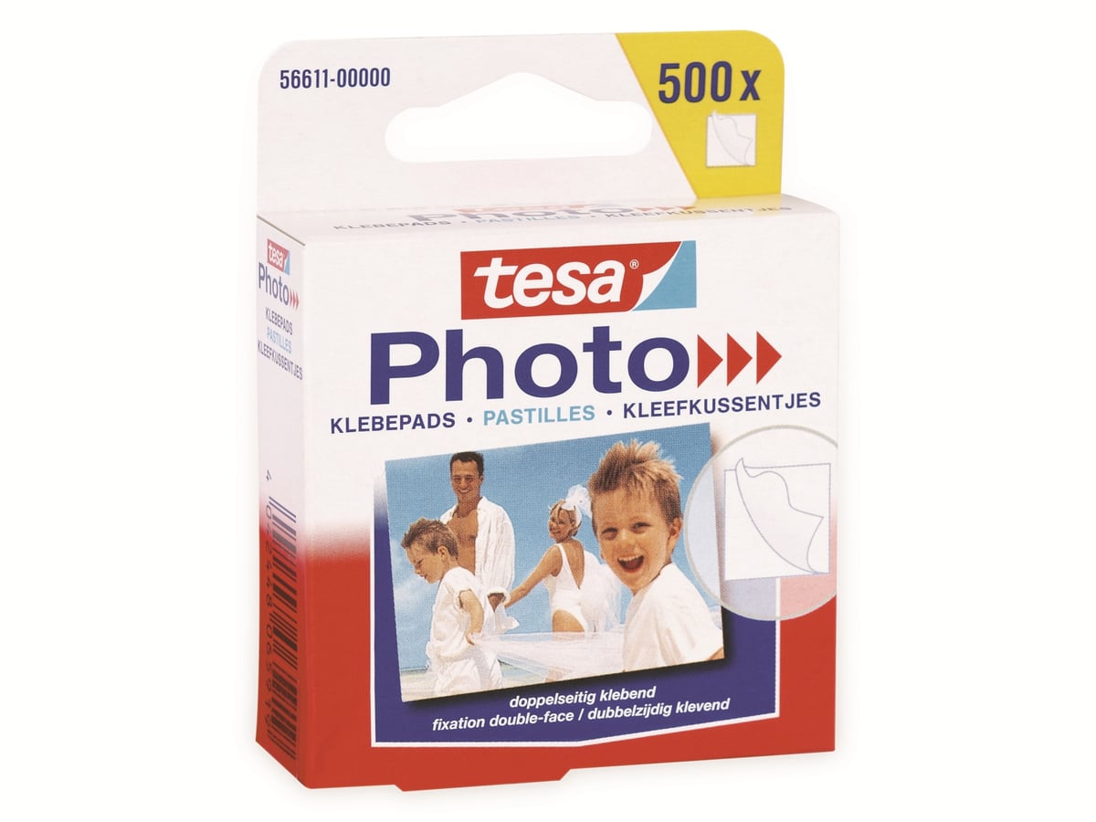 TESA Photo® Klebepads, 500 Stück, Big Pack, 56611-00000-00