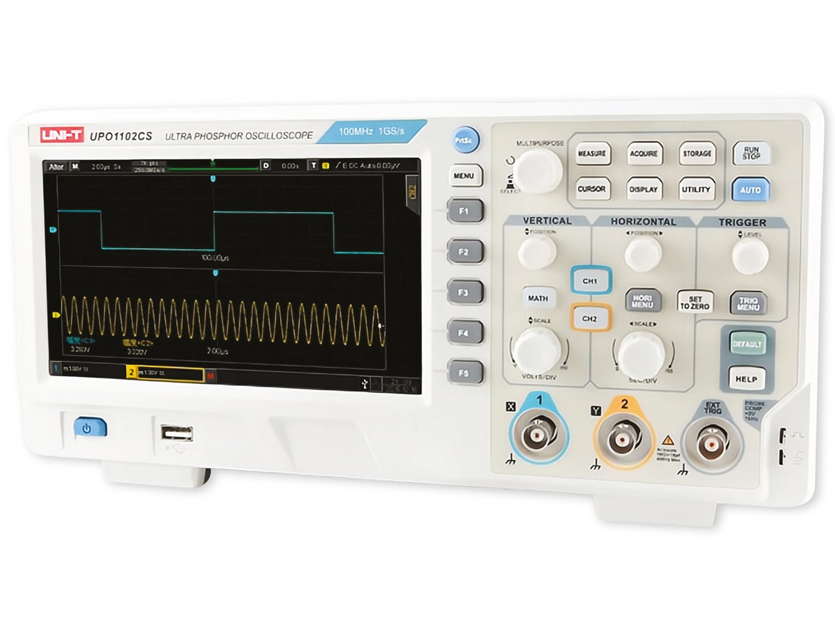 UNI-T Phosphor-Speicher-Oszilloskop UPO1102CS, 2 Kanal, 100 MHz